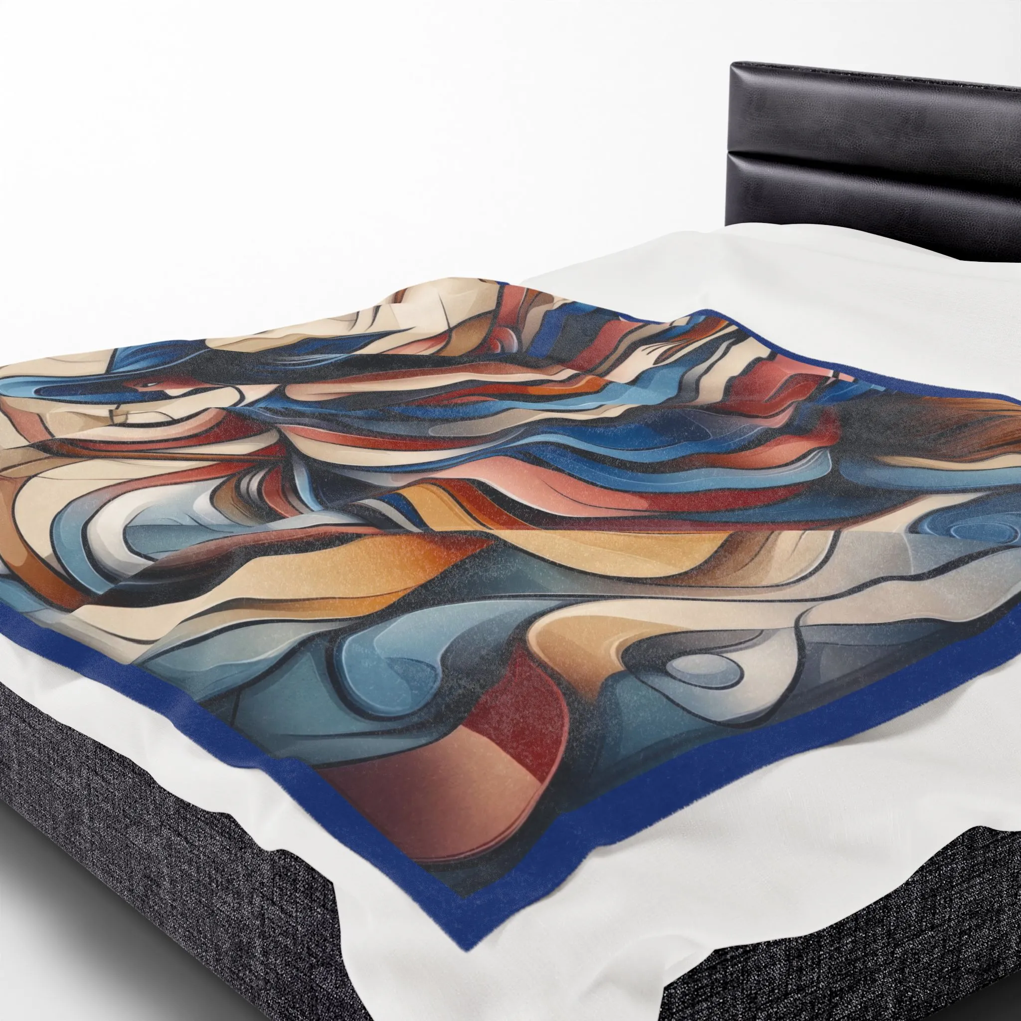 Abstract Witch Flying on Broom Velveteen Plush Blanket, Modern Art Deco Witch Blanket, Halloween Home Decor, Cozy Boho Gothic Throw Gift - Image 7