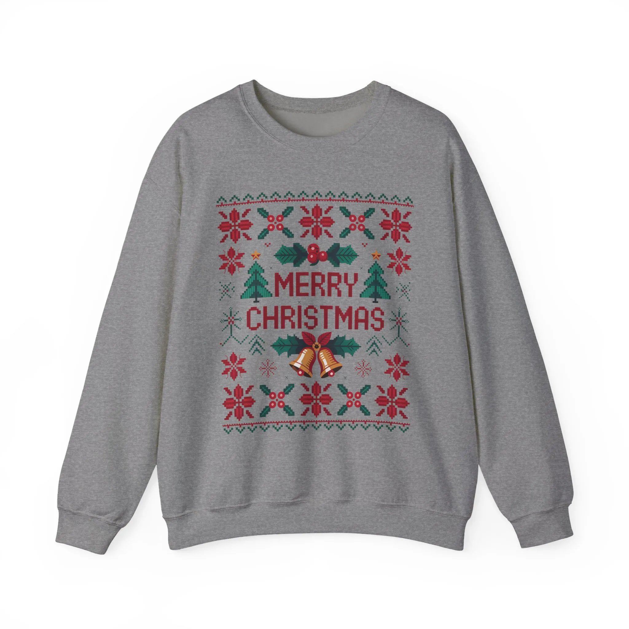 Merry Christmas Women's Sweatshirt, Cozy Knit Look Holiday Jumper, Classic Festive Winter Style Crewneck Sweatshirt - Image 16