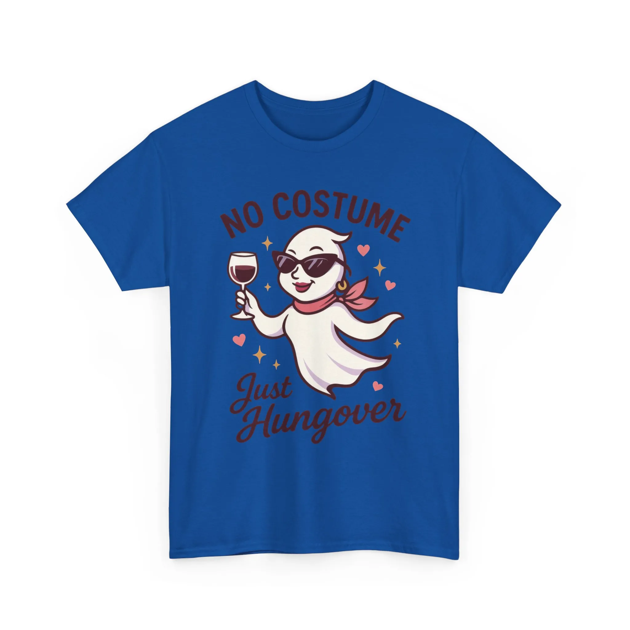 No Costume Just Hungover Women's T-Shirt, Funny Ghost Wine Halloween Party Graphic Tee - Image 19