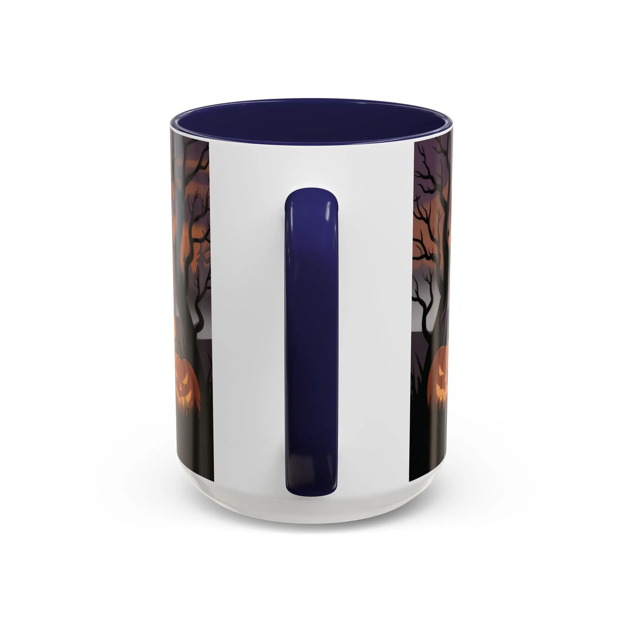 Halloween Pumpkin Forest Mug, Spooky Sunset Landscape Coffee Cup, Gothic Fall Gift for Her - Him, Accent Coffee Mug (11, 15oz) - Image 19