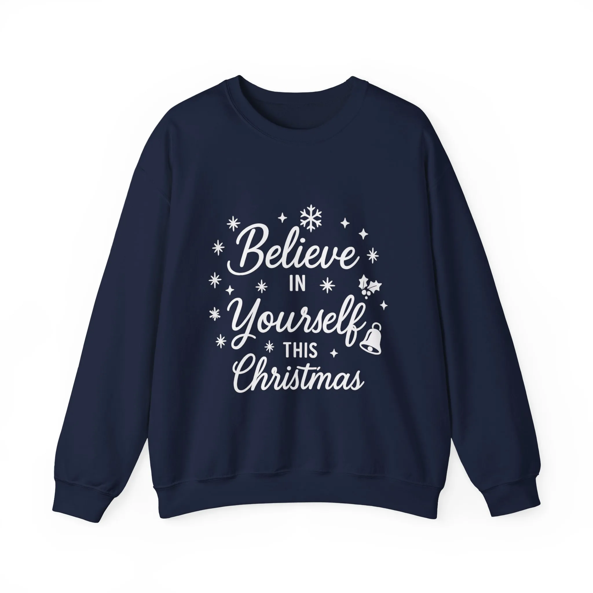 Women's Believe in the Magic Christmas Sweatshirt, Cozy Holiday Santa Hat Pullover, Women's Heavy Blend™ Crewneck Sweatshirt - Image 16