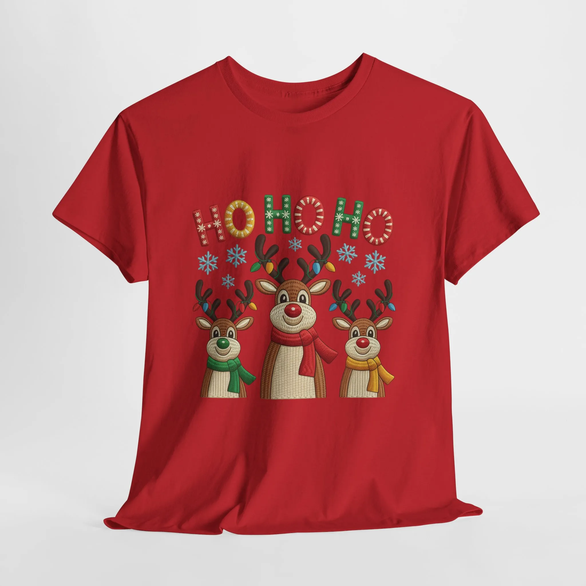 Ho Ho Ho Reindeer T-Shirt, Cute Christmas Tee for Women - Image 28