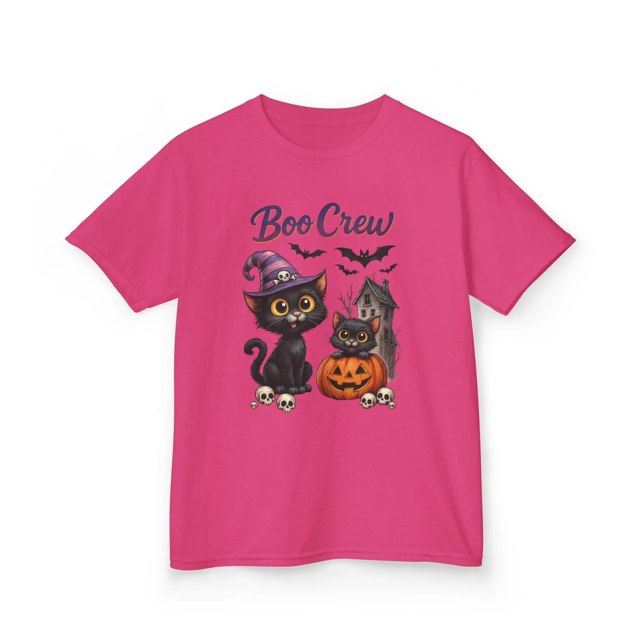 Boo Crew Kids Halloween T-Shirt, Cute Black Cats Pumpkin Design, Fun Spooky Shirt for Girls Boys - Image 22
