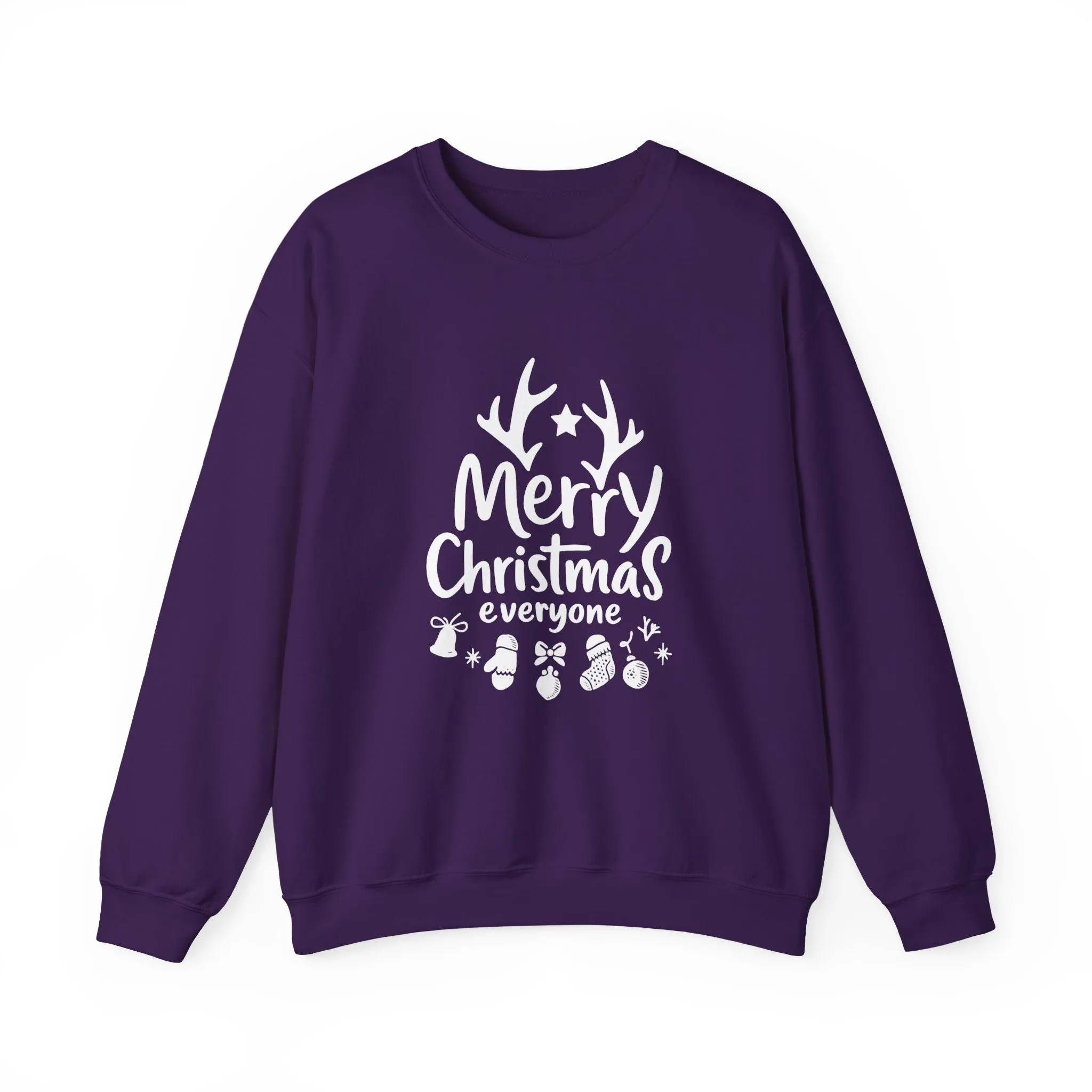 Merry Christmas Everyone Women's Sweatshirt, Cozy Holiday Pullover, Festive Minimal Design Heavy Blend™ Crewneck Sweatshirt - Image 22