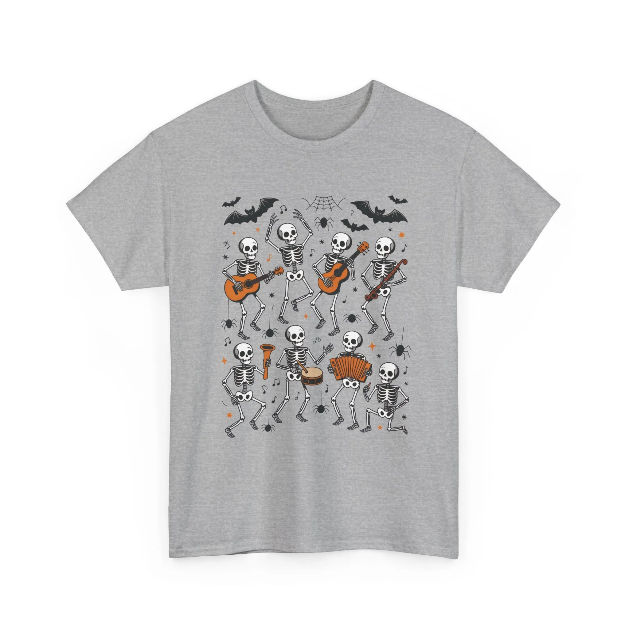 Dancing Skeleton Band Halloween T-Shirt for Women, Funny Spooky Music Tee, Cute Skeleton Party Shirt, Retro Halloween Top Gift Idea - Image 13