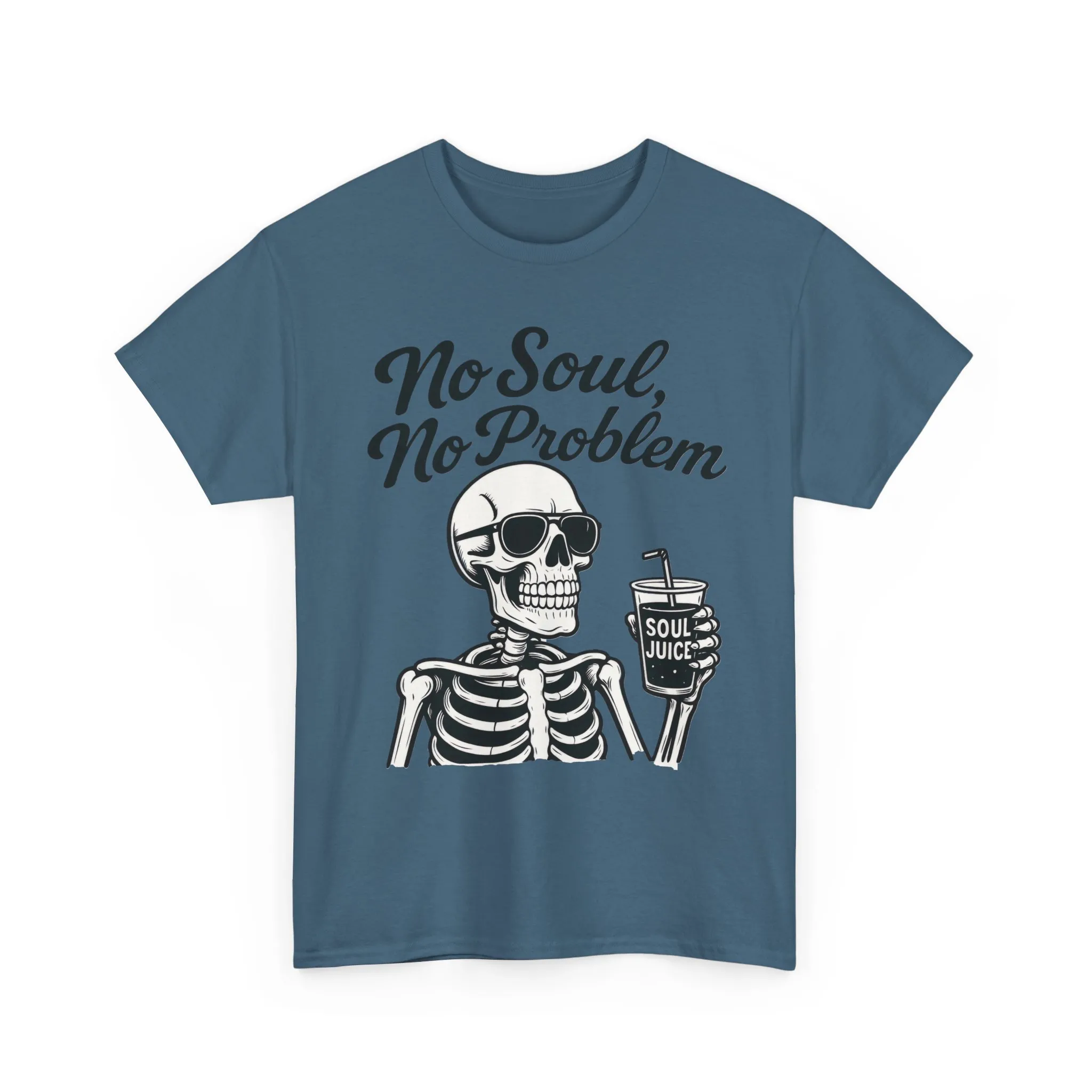 No Soul No Problem Skeleton T-Shirt for Men, Funny Gothic Skull Tee, Cool Spooky Halloween Shirt, Dark Humor Skeleton Graphic Top - Image 25
