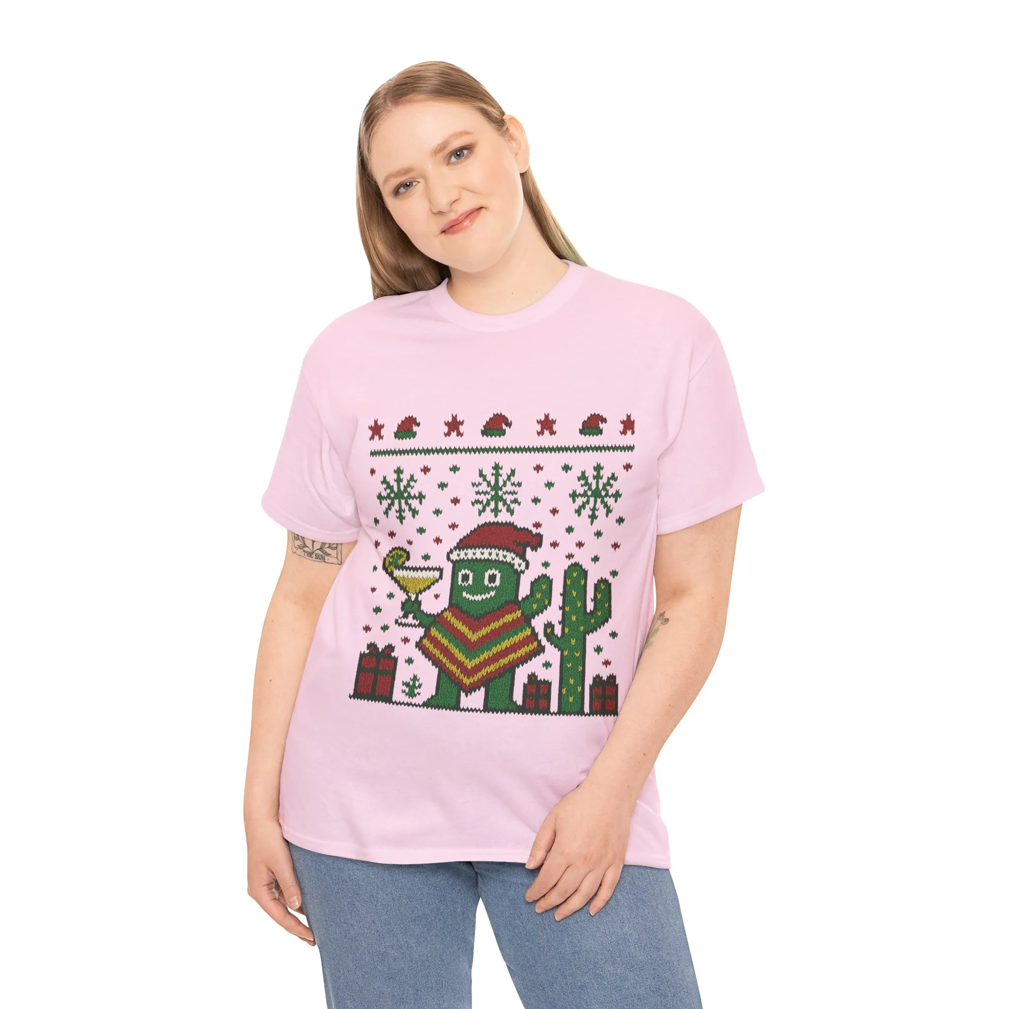 Festive Cactus Christmas Shirt, Funny Holiday Santa Hat Tee for Women, Women's Funny Xmas Shirt - Image 24