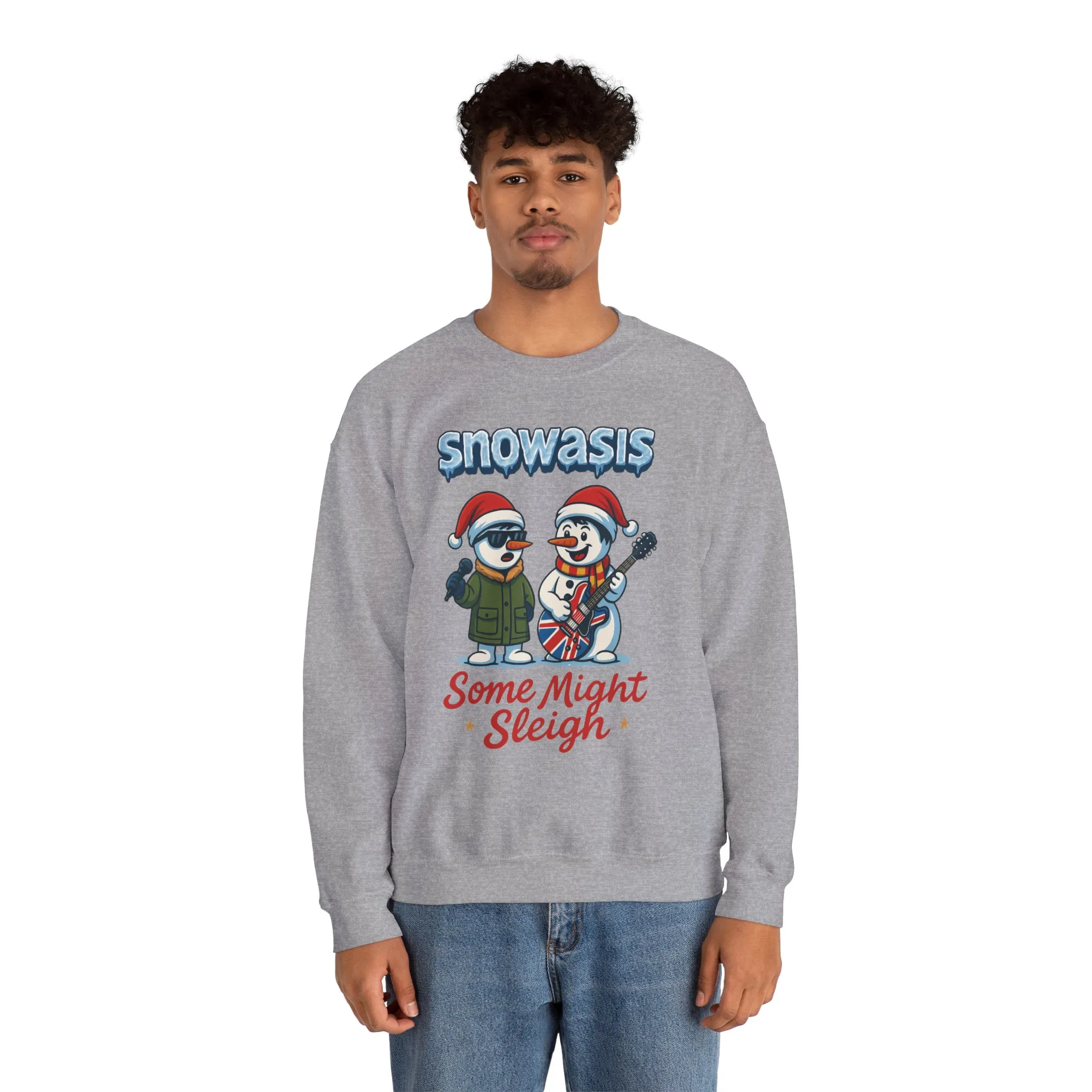 Snowasis Some Might Sleigh Men's Christmas Sweatshirt, Funny Rock Holiday Sweater - Image 11