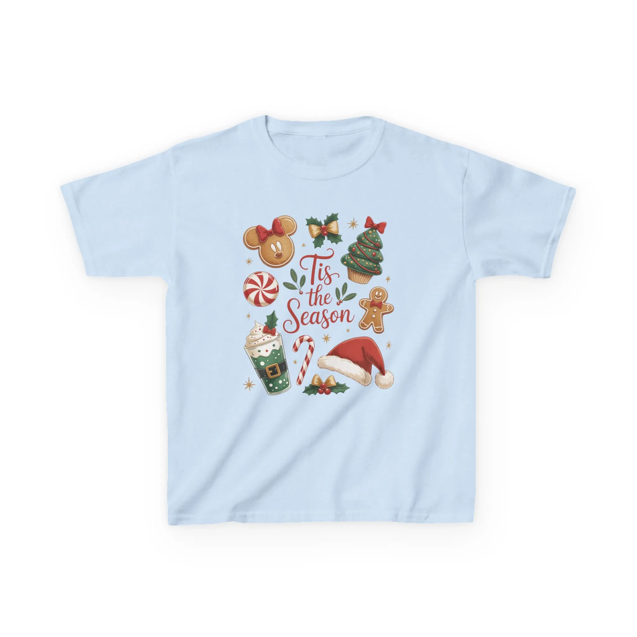 Tis the Season Christmas Shirt for Girls, Cute Holiday Cookie Tee, Kids Heavy Cotton™ Tee - Image 9