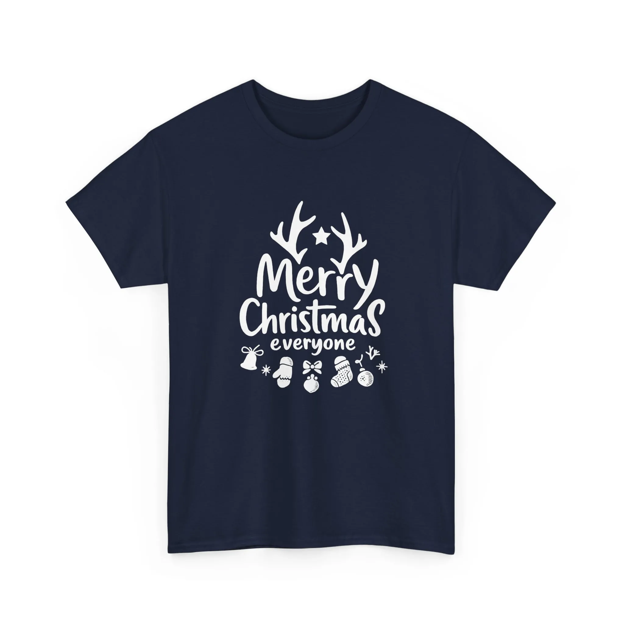 Merry Christmas Everyone Women's T-Shirt, Minimal Holiday Tee, Cute Christmas Gift Heavy Cotton Tee - Image 16