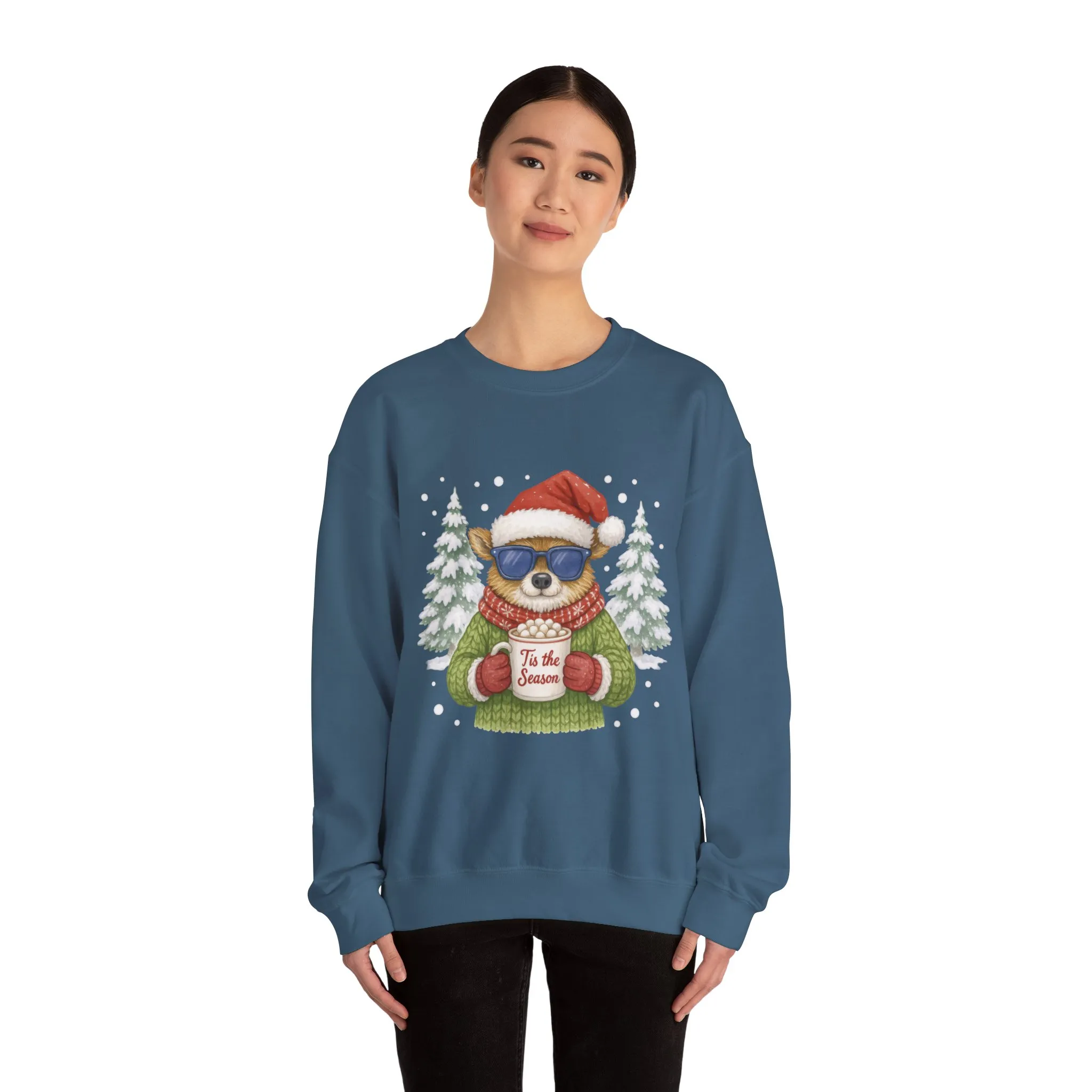 Women's Tis the Season Christmas Sweatshirt, Festive Reindeer Pullover - Image 14
