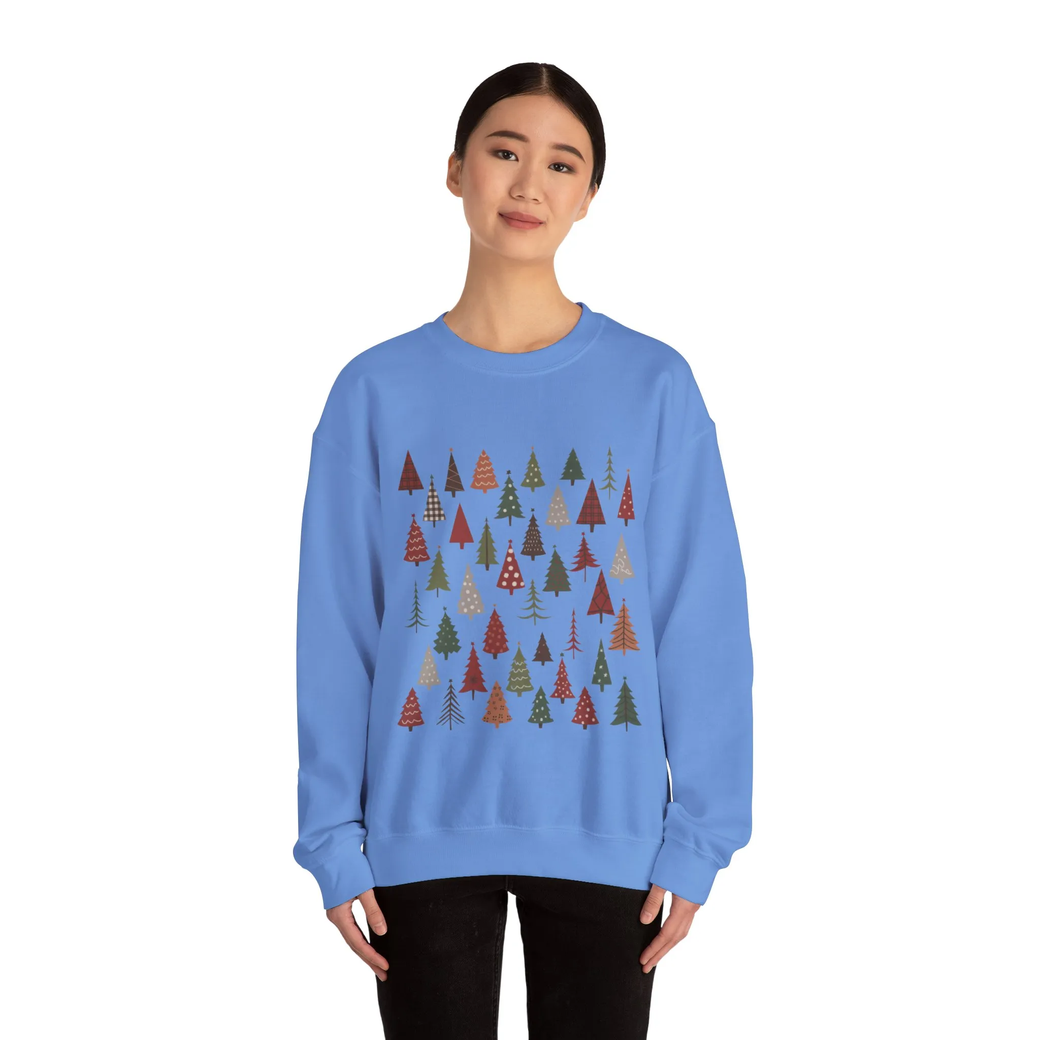 Women's Minimal Christmas Tree Sweatshirt, Rustic Holiday Pullover - Image 17