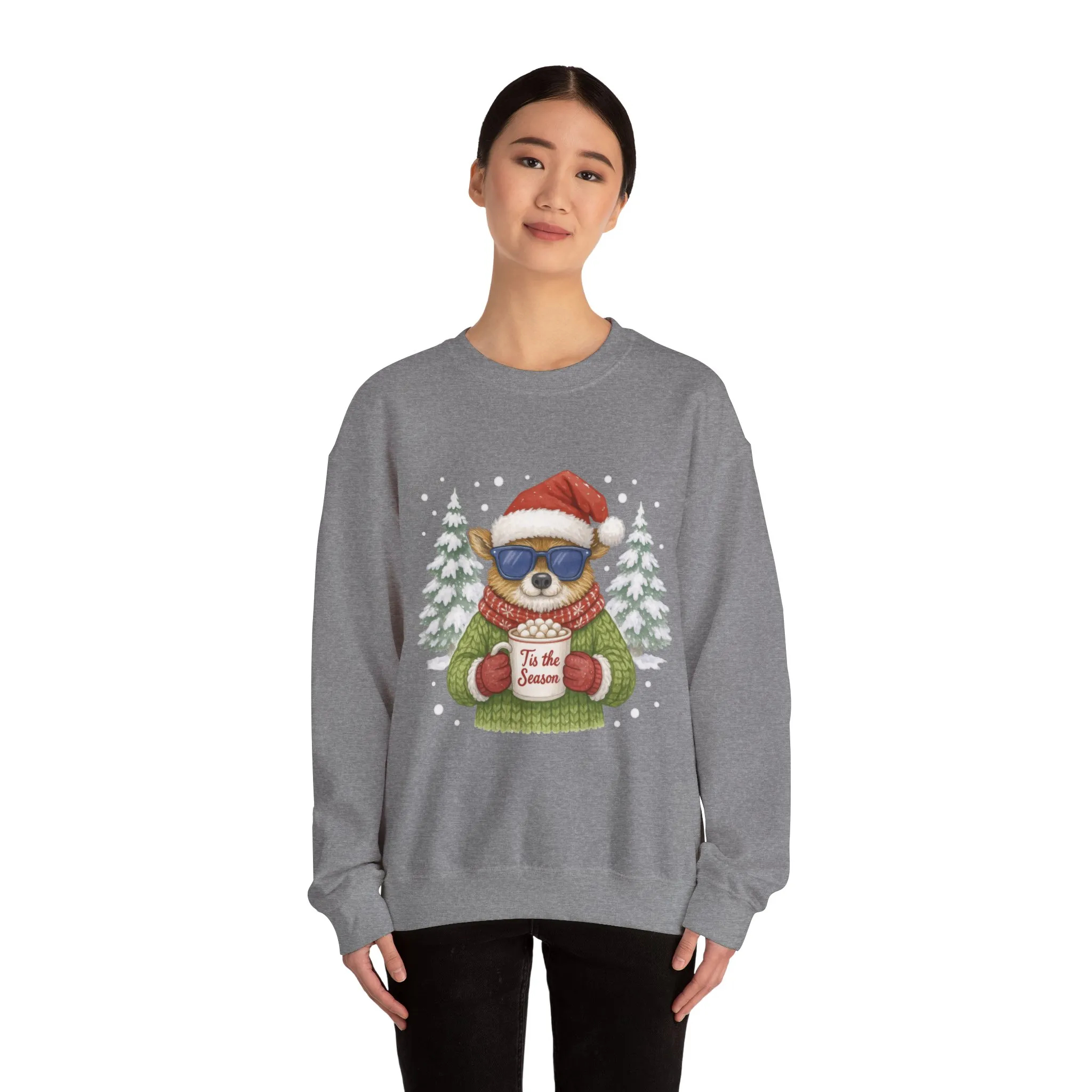 Women's Tis the Season Christmas Sweatshirt, Festive Reindeer Pullover - Image 8