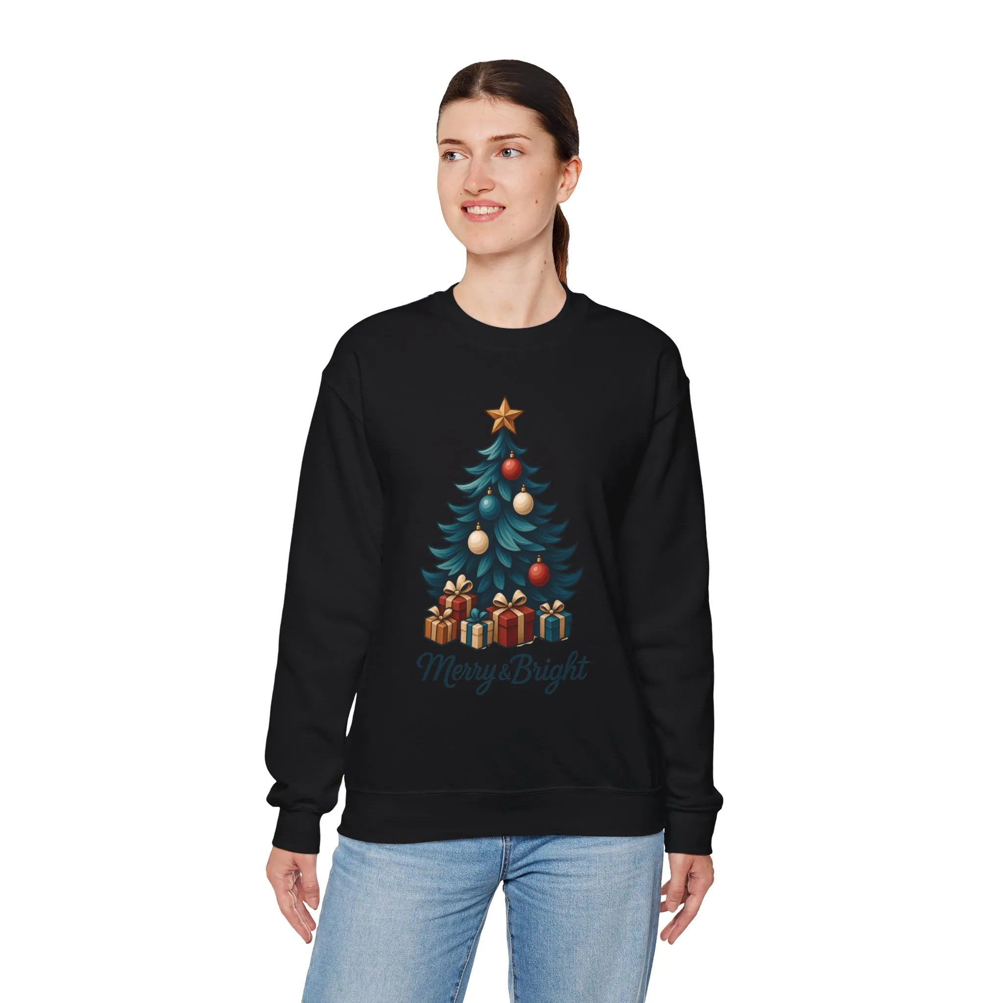 Merry & Bright Christmas Sweatshirt, Cozy Holiday Pullover - Image 11