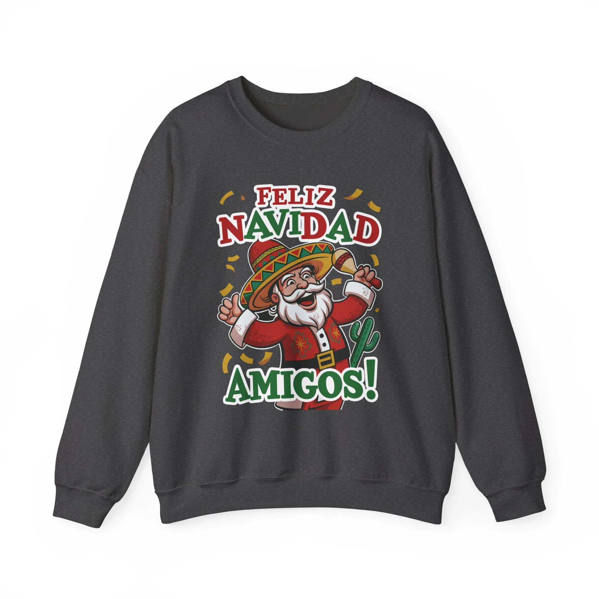 Feliz Navidad Amigos Sweatshirt, Funny Mexican Santa Christmas Jumper, Latin Holiday Fiesta Pullover - Image 16