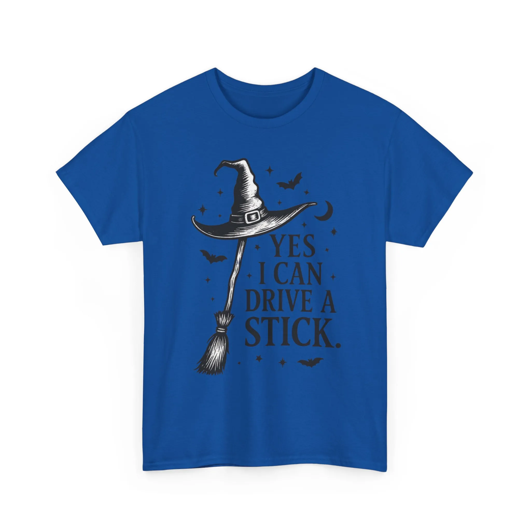 Yes I Can Drive a Stick Witch Hat Broom Halloween Women's T-Shirt, Funny Spooky Graphic Tee, Witch Shirt - Image 13