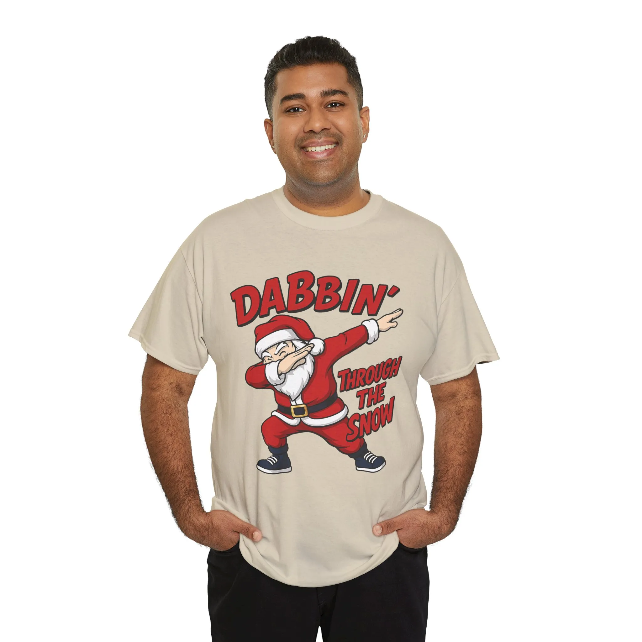 Dabbin Through The Snow Santa Men's Christmas T-Shirt, Funny Holiday Tee - Image 8