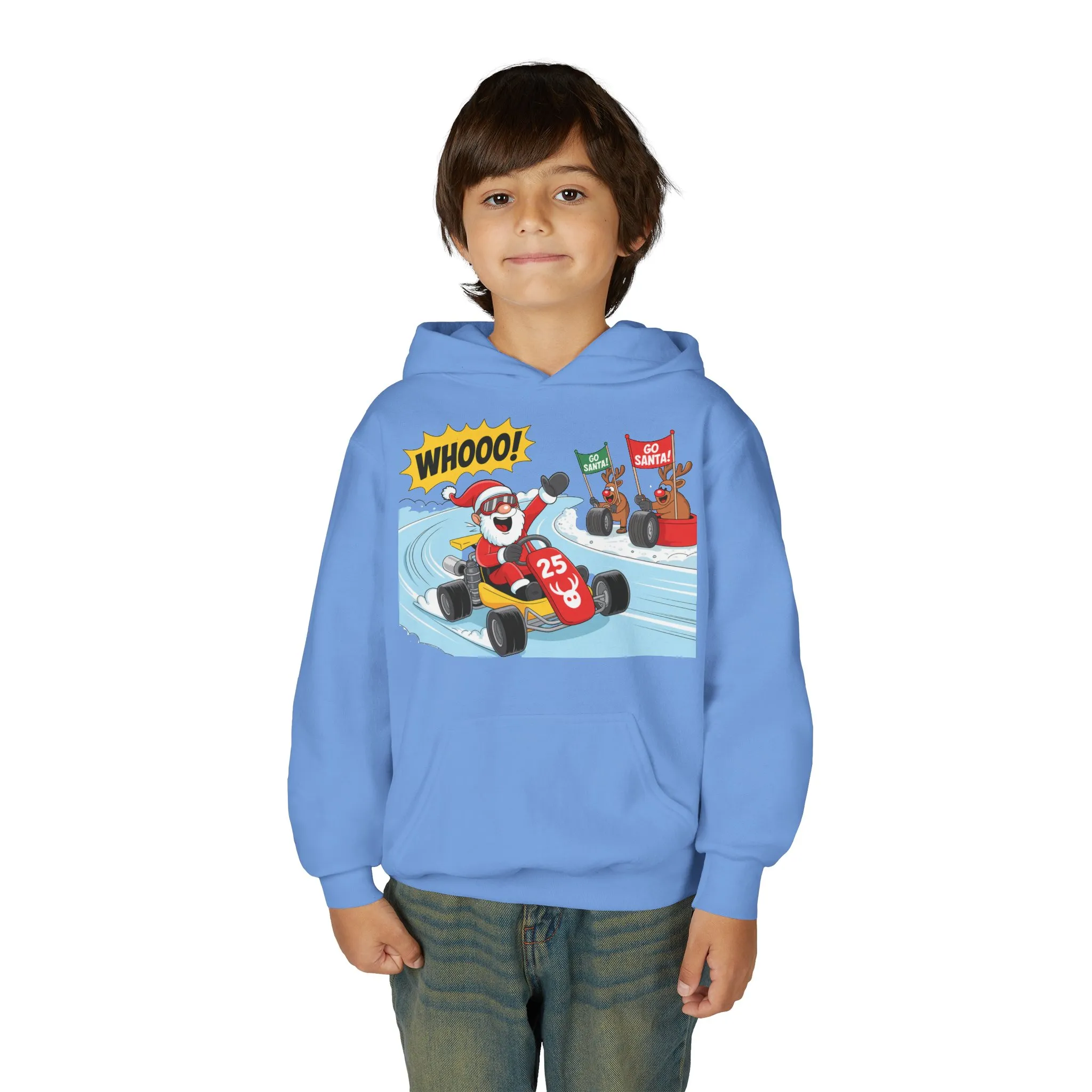 Go Santa Kart Racing Christmas Hoodie, Funny Santa - Reindeer Holiday Sweatshirt for Kids, Cute Christmas Jumper Youth Gift - Image 23