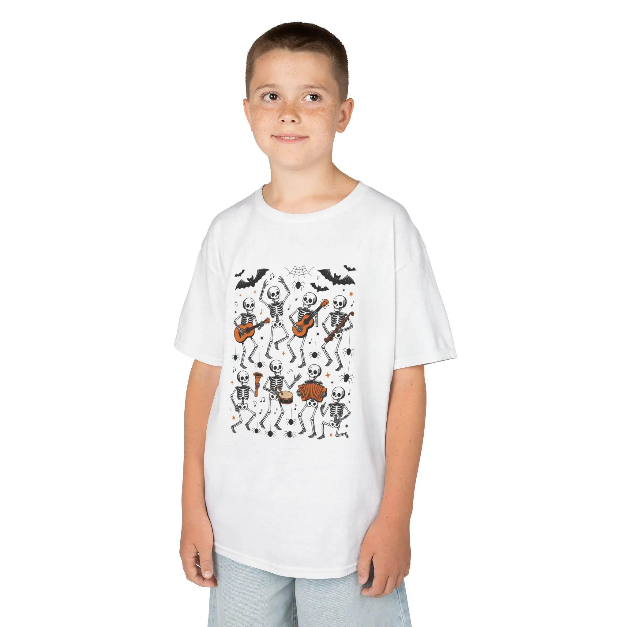 Cute Dancing Skeleton Halloween T-Shirt for Girls Boys, Funny Spooky Band Tee, Kids Halloween Party Top, Cute Fall Outfit Gift - Image 6