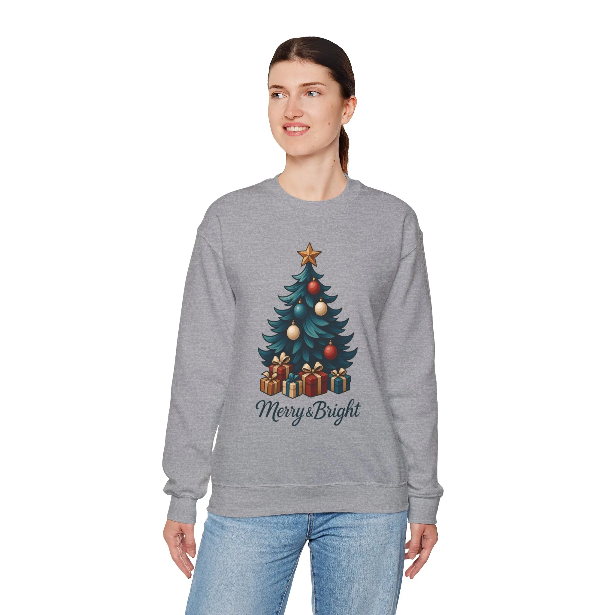 Merry & Bright Christmas Sweatshirt, Cozy Holiday Pullover - Image 14