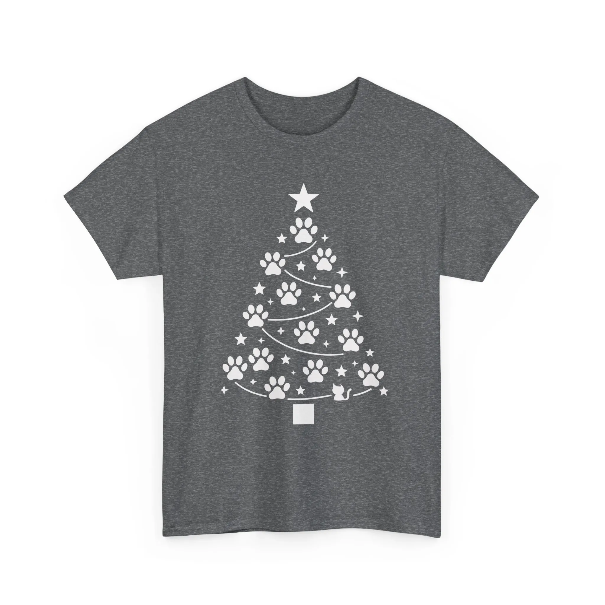 Paw Christmas Tree Women's T-Shirt, Pet Lover Holiday Tee - Image 4