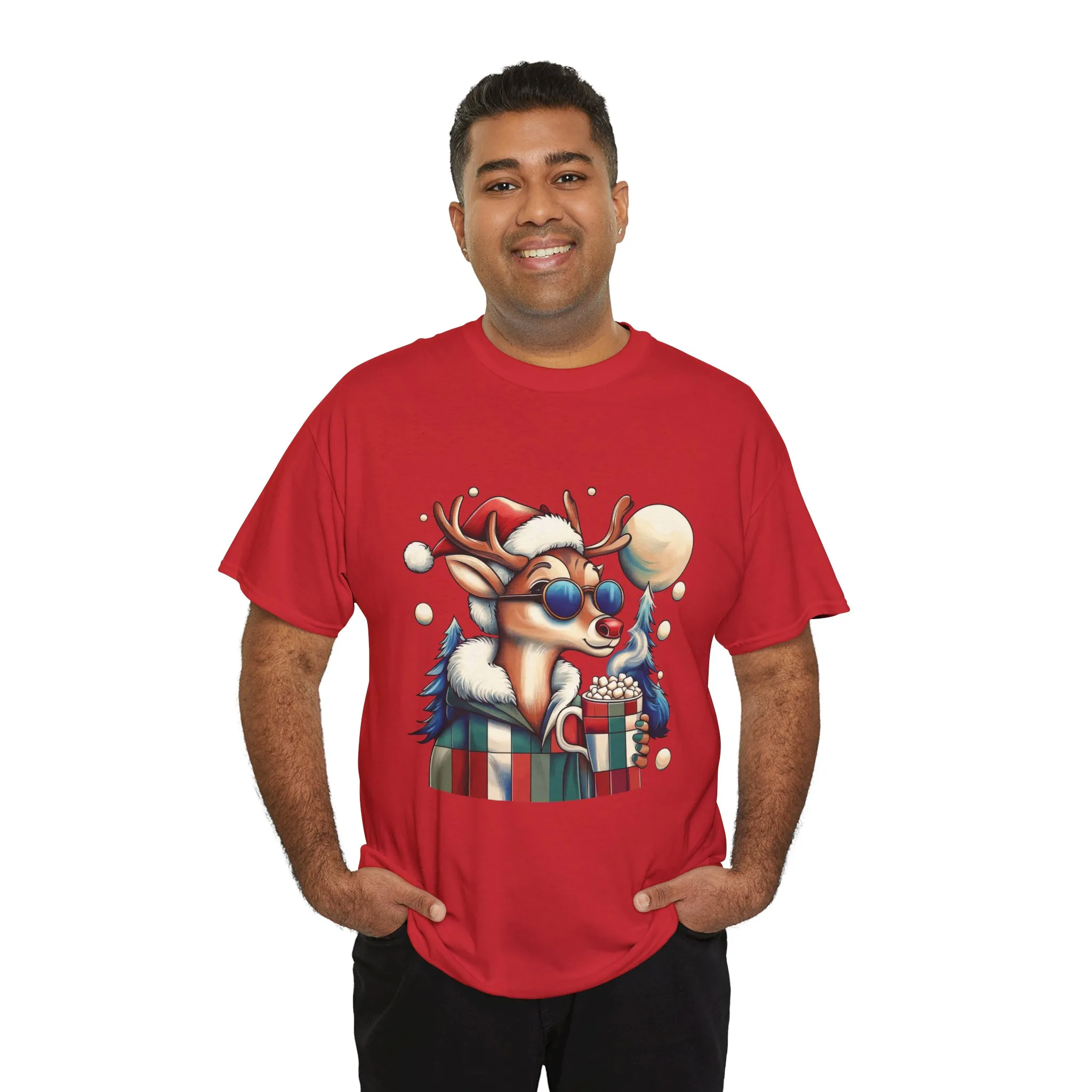 Cool Reindeer Christmas T-Shirt, Funny Holiday Shirt for Men - Image 24