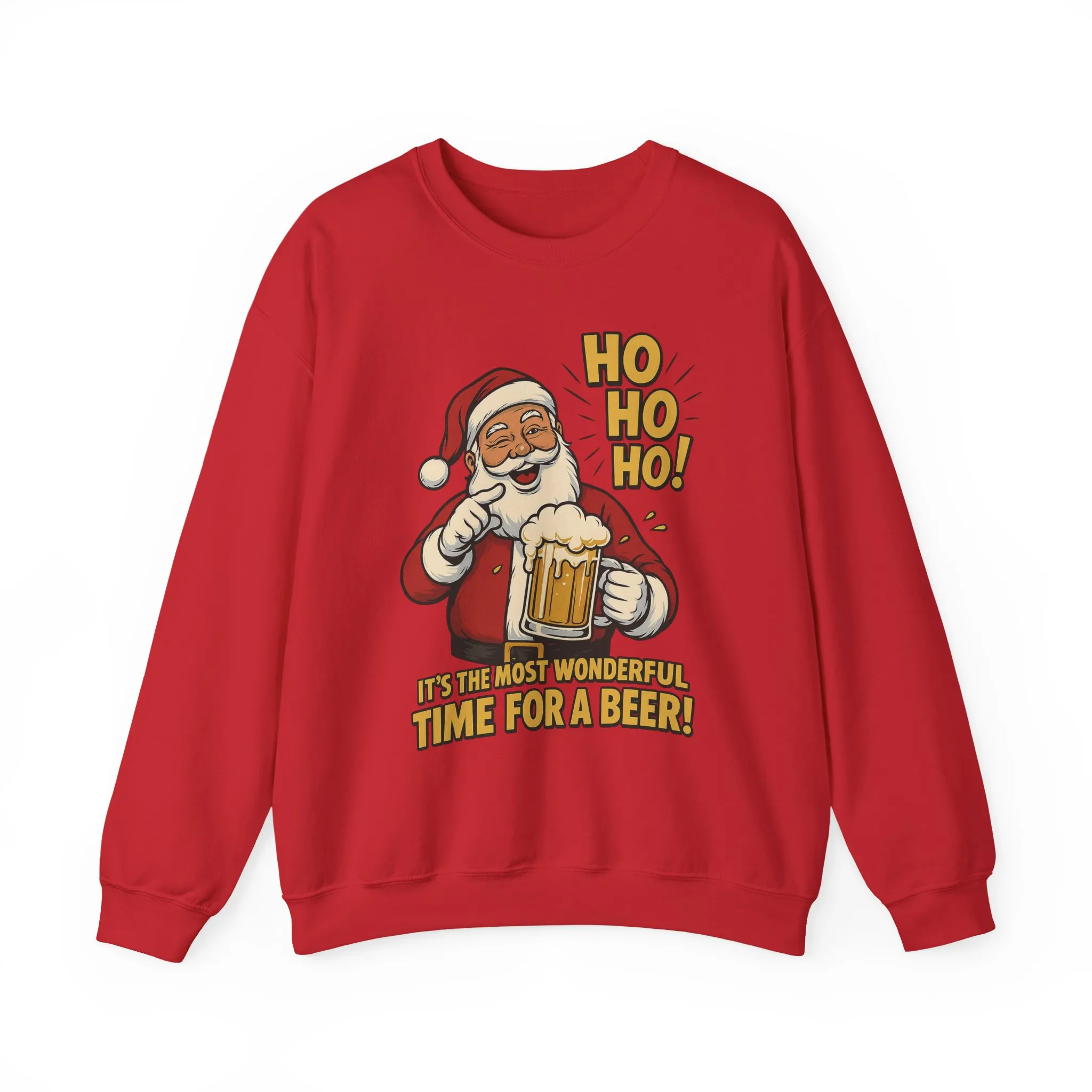 Funny Santa Beer Christmas Sweatshirt, Men's Holiday Pullover, Men's Heavy Blend™ Crewneck Sweatshirt - Image 19