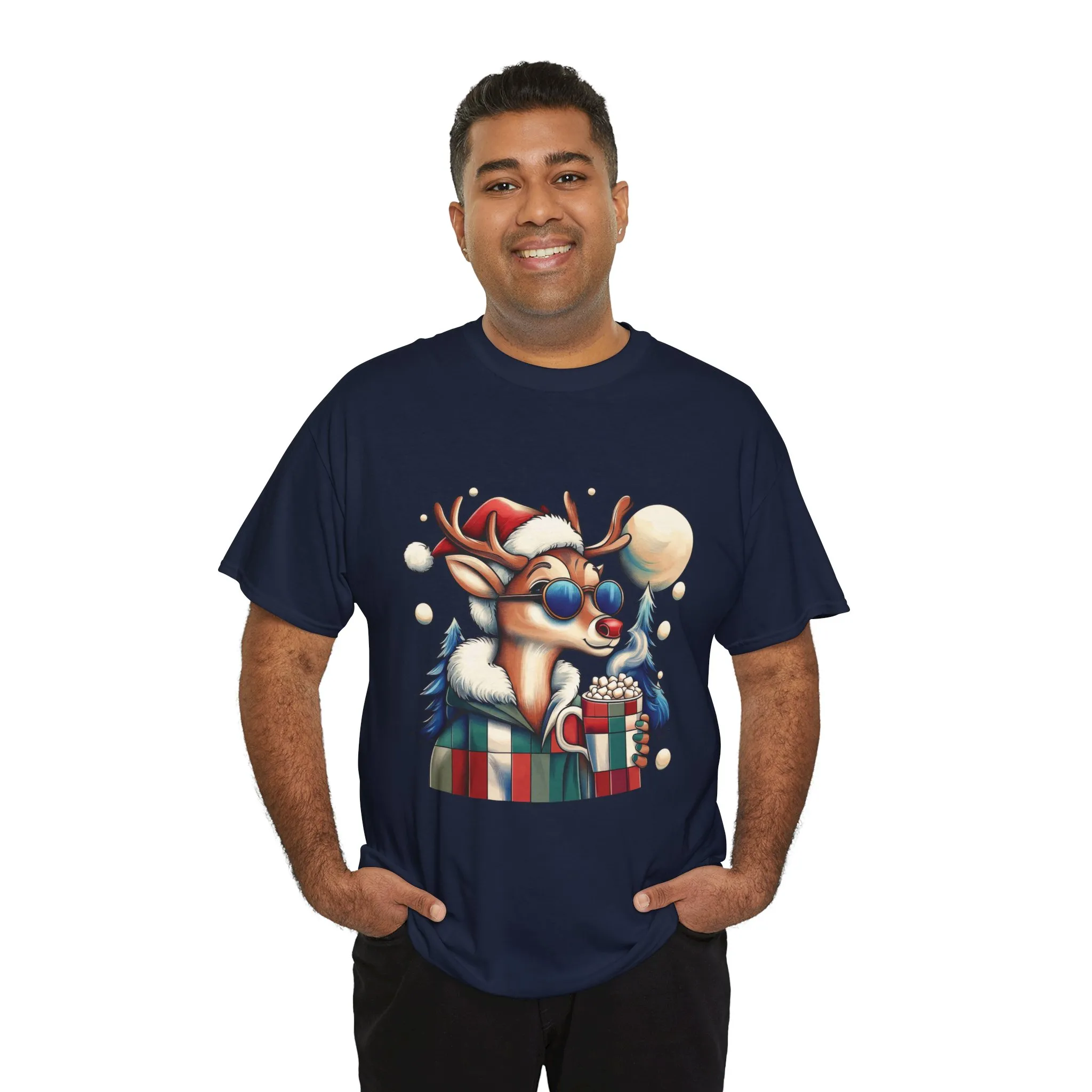 Cool Reindeer Christmas T-Shirt, Funny Holiday Shirt for Men - Image 3