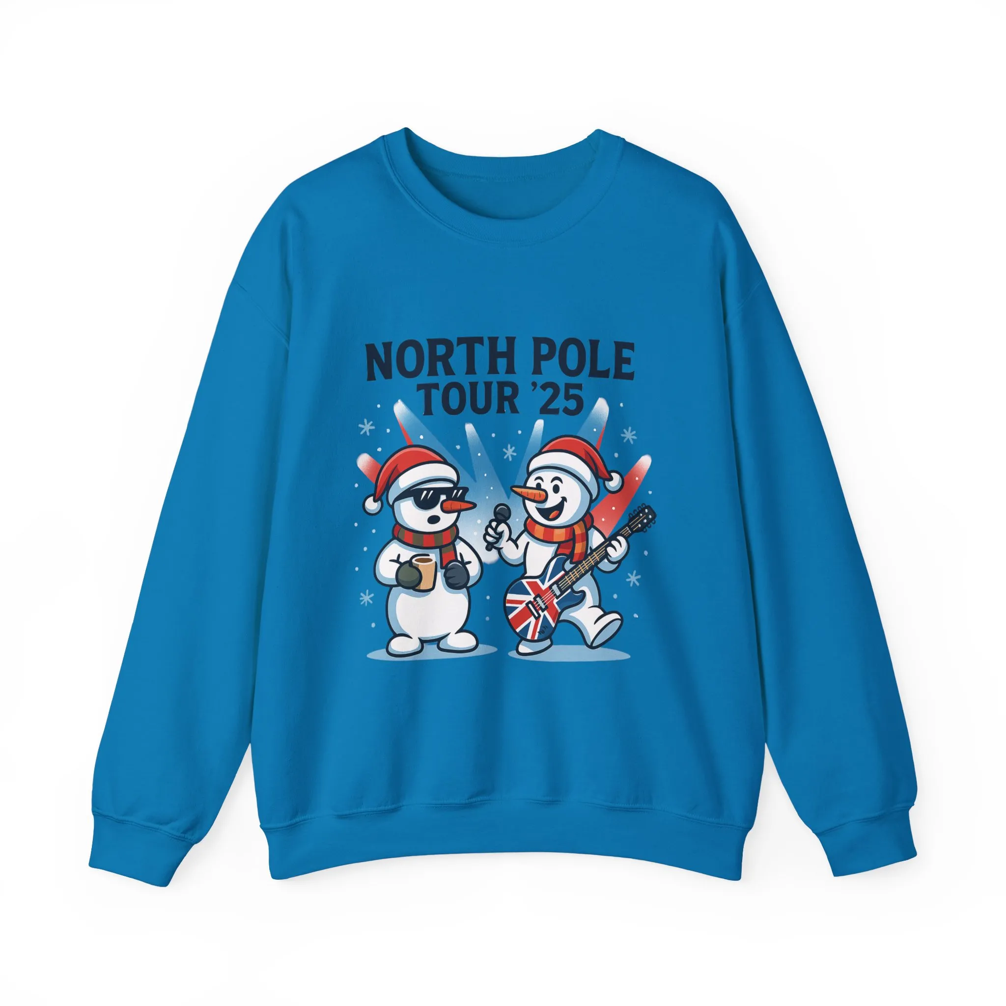 North Pole Tour 25 Men's Christmas Sweatshirt, Funny Rock Band Holiday Jumper - Image 2
