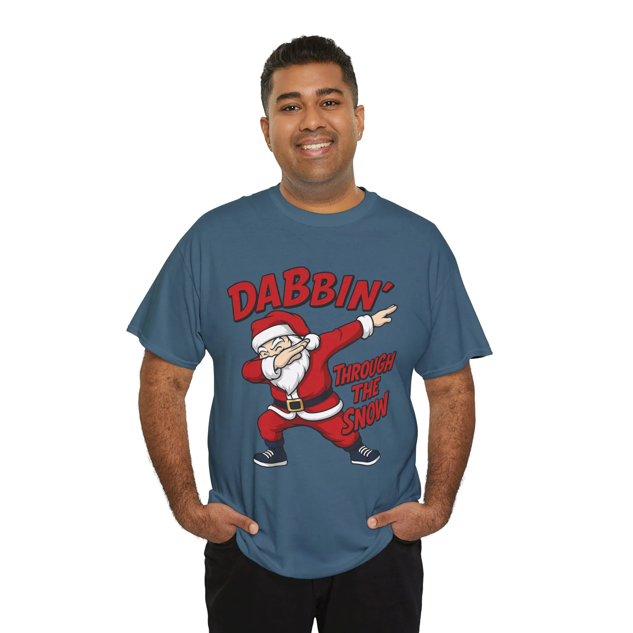Dabbin Through The Snow Santa Men's Christmas T-Shirt, Funny Holiday Tee - Image 24