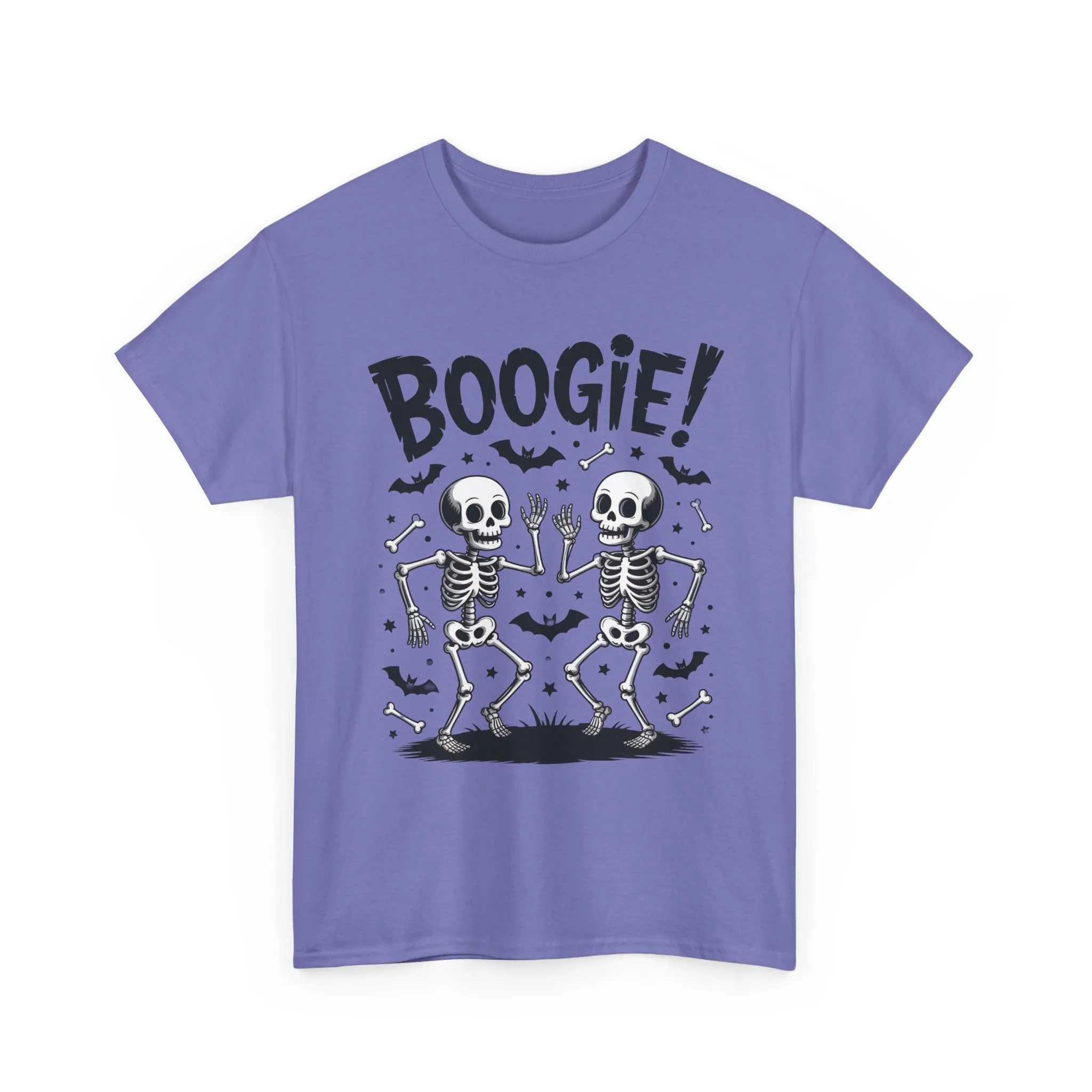 Halloween Dancing Skeletons Women's T-Shirt, BOOGIE! Funny Spooky Graphic Tee for Women, Women's Heavy Cotton Tee - Image 16