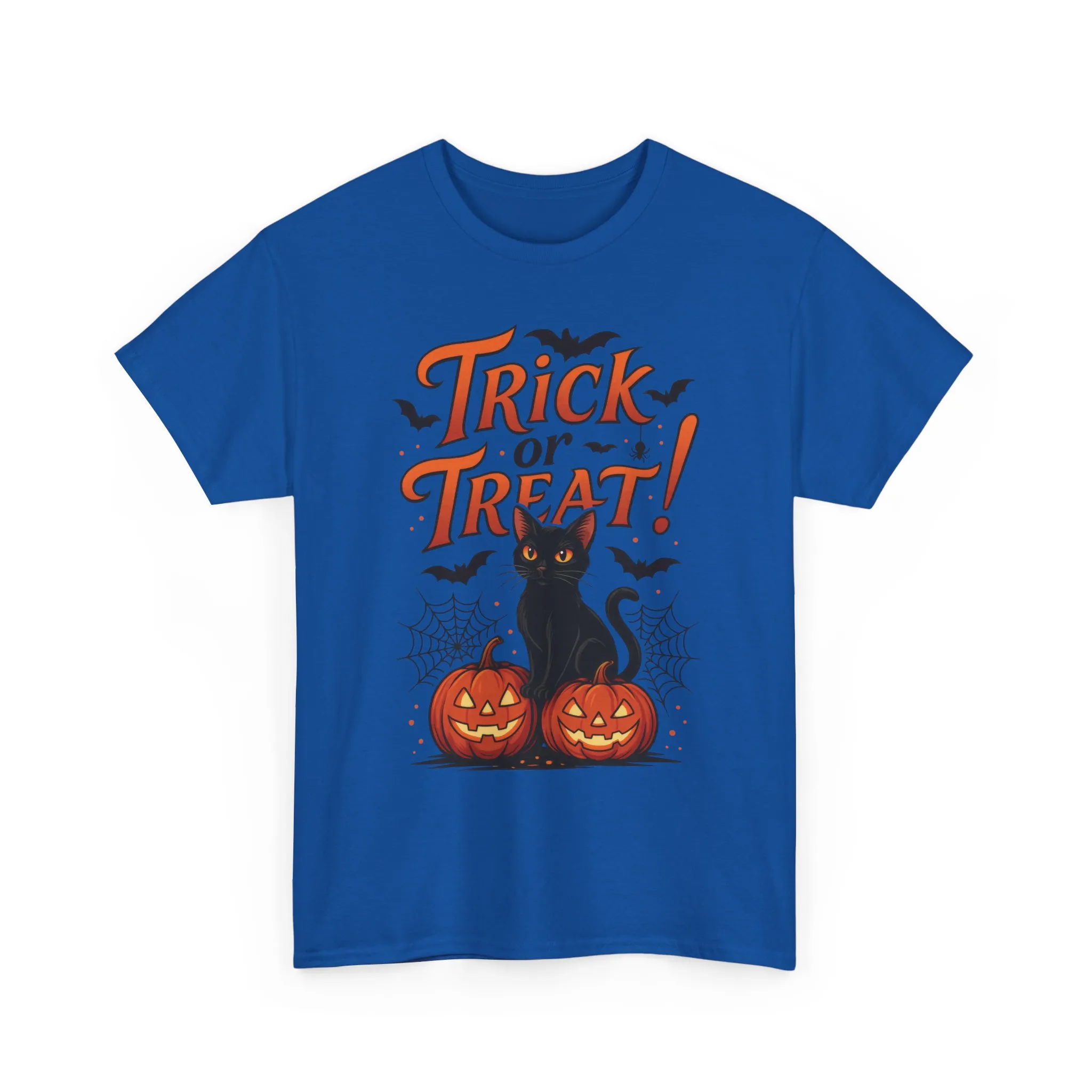 Trick or Treat Black Cat Halloween T-Shirt for Women, Spooky Cute Pumpkin Cat Tee, Fall Halloween Outfit Gift, Vintage Witchy Top - Image 19