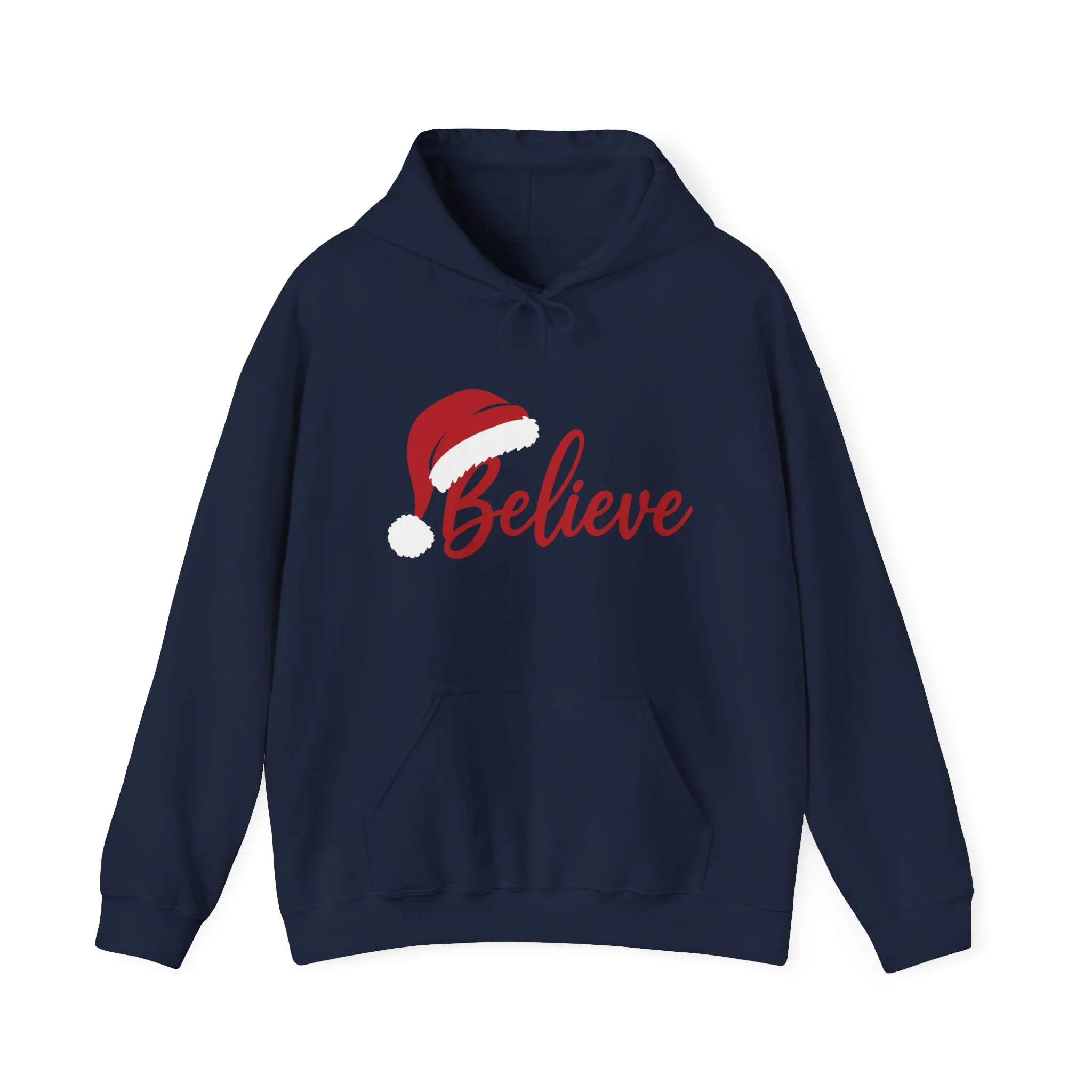 Believe Christmas Women's Hoodie, Minimal Santa Hat Holiday Sweatshirt for Women - Image 21