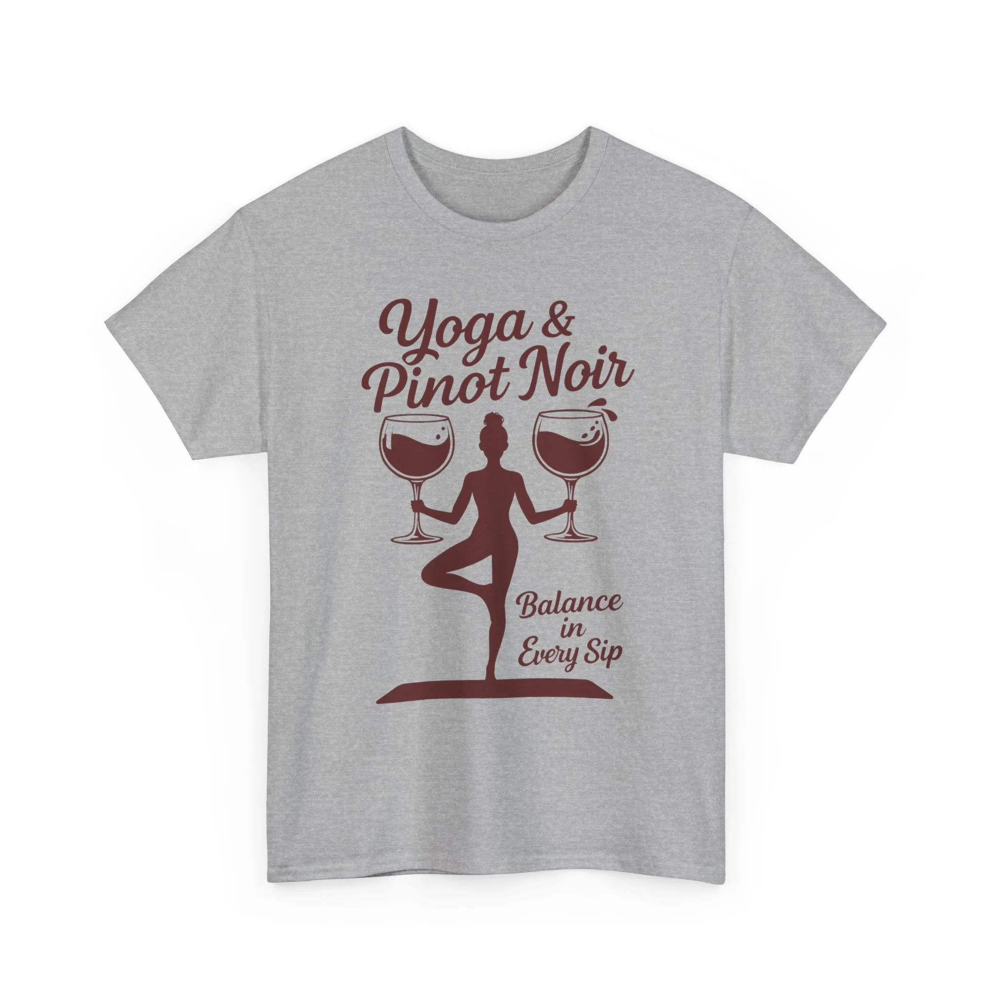 Yoga and Wine Shirt Women, Funny Pinot Noir Tee, Balance in Every Sip Tee, Yoga Lover Gift - Image 13