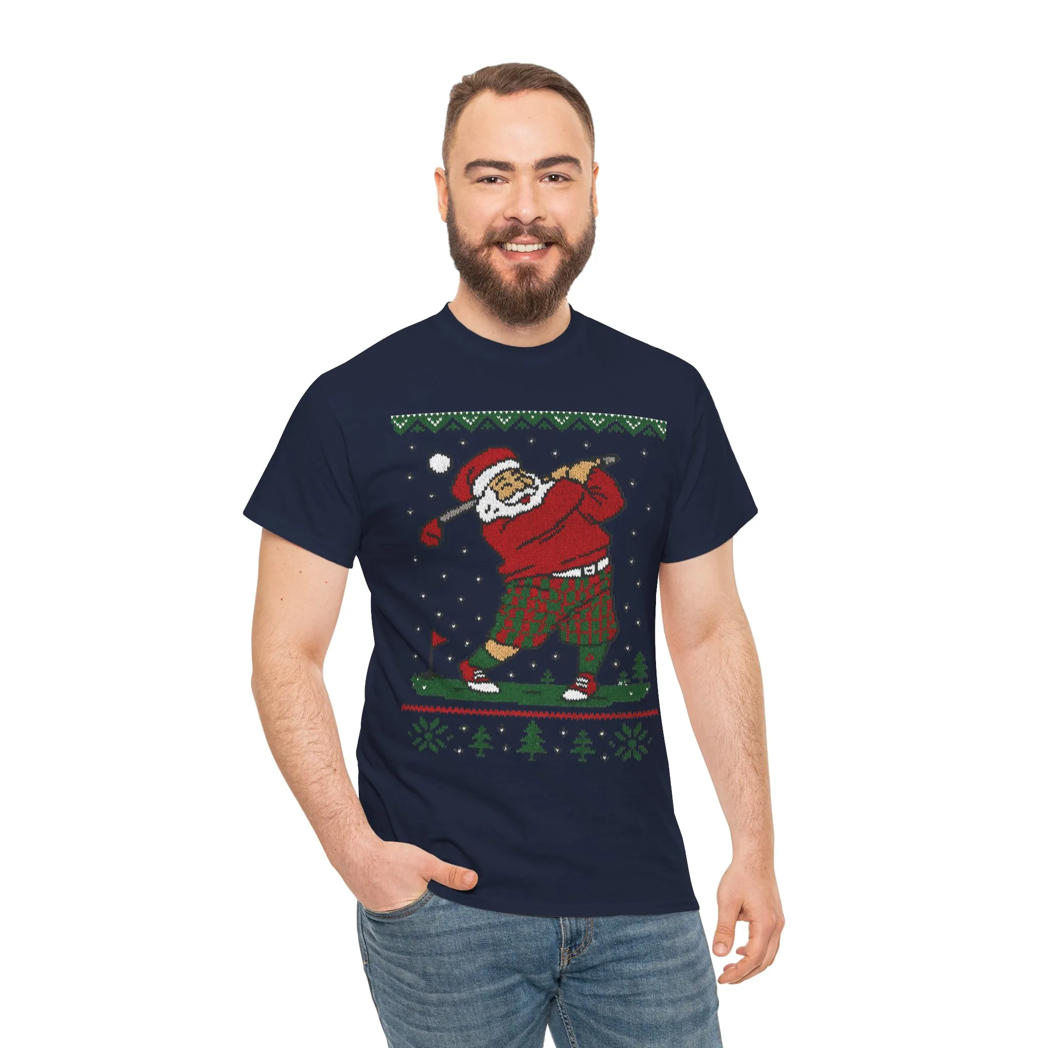 Funny Golfing Santa Christmas T-Shirt, Ugly Christmas Golf Shirt for Men, Holiday Golf Player Tee - Image 23