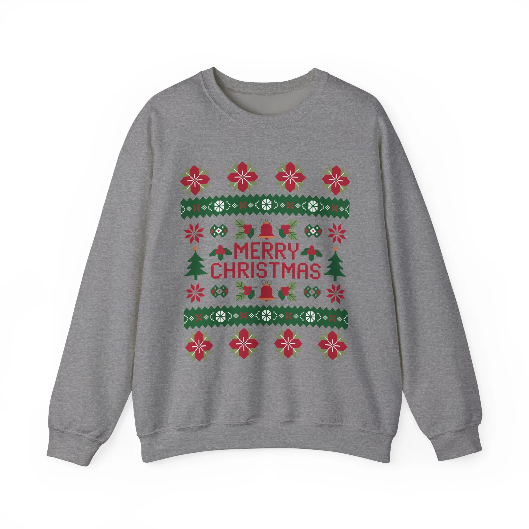 Merry Christmas Women's Sweatshirt, Cozy Ugly Sweater Look Pullover, Festive Knit Style Jumper - Image 13