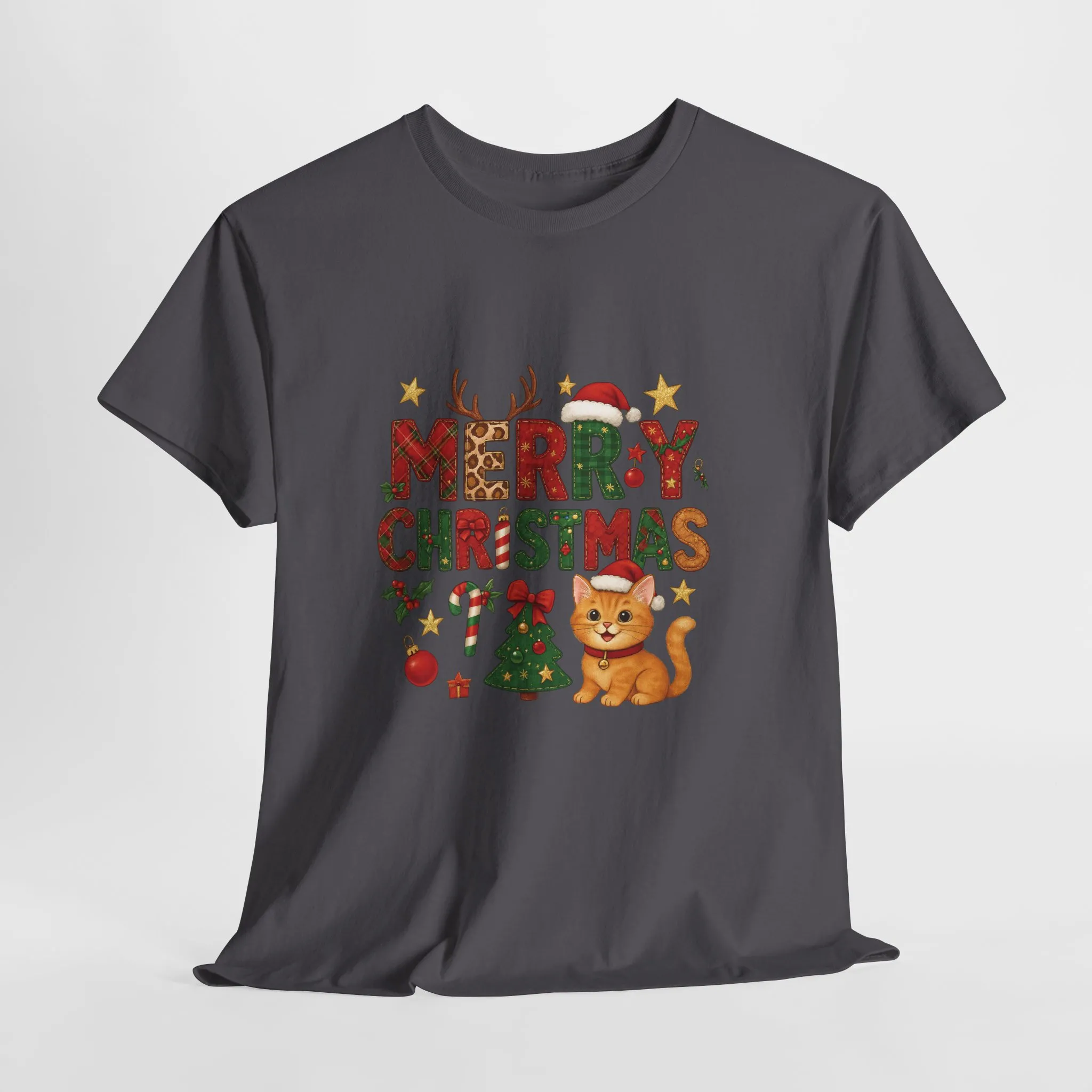 Merry Christmas Cat Shirt, Cute Holiday Cat Lovers Tee for Women - Image 13
