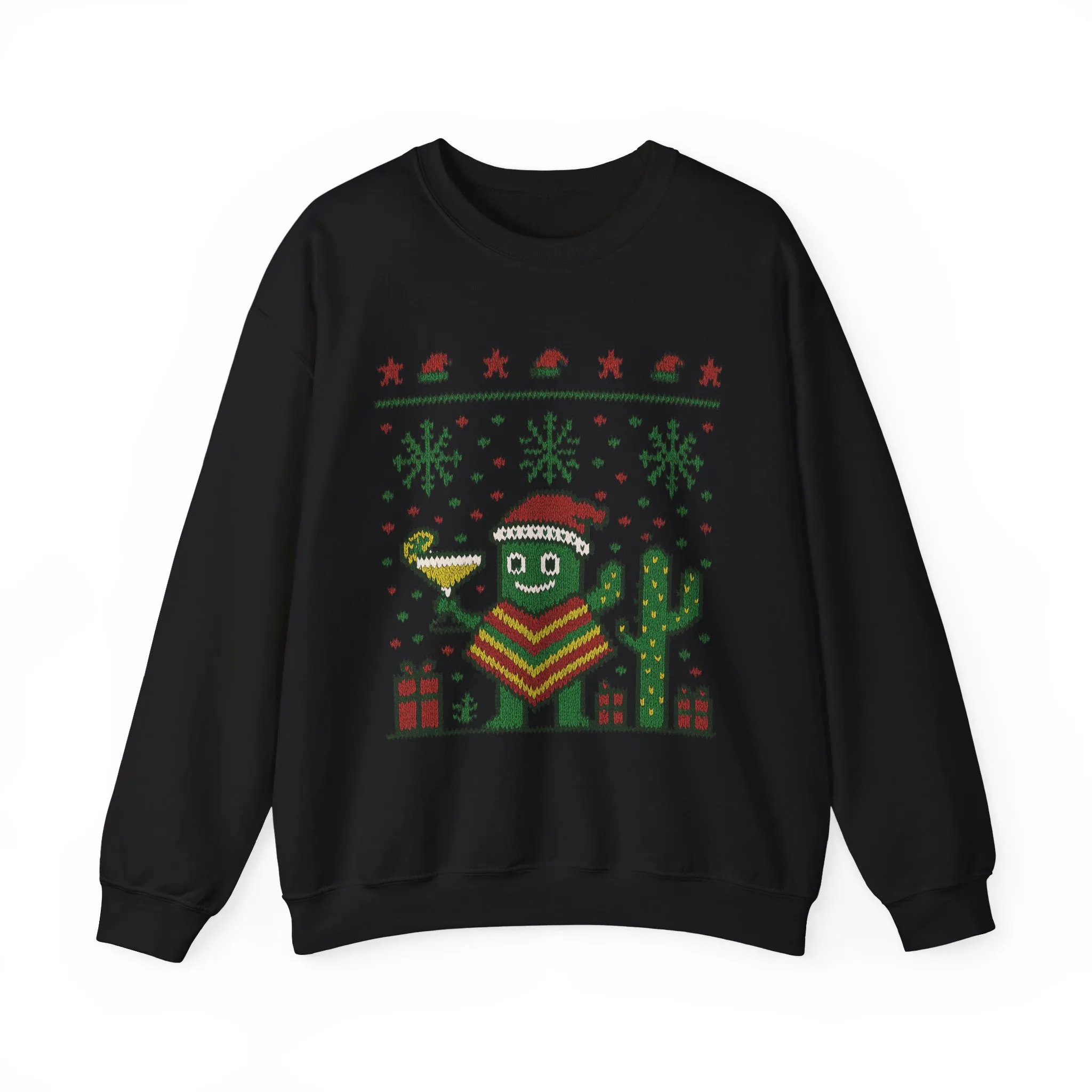 Festive Cactus Christmas Women's Sweatshirt, Funny Santa Hat Holiday Pullover, Women's Heavy Blend™ Crewneck Sweatshirt - Image 4