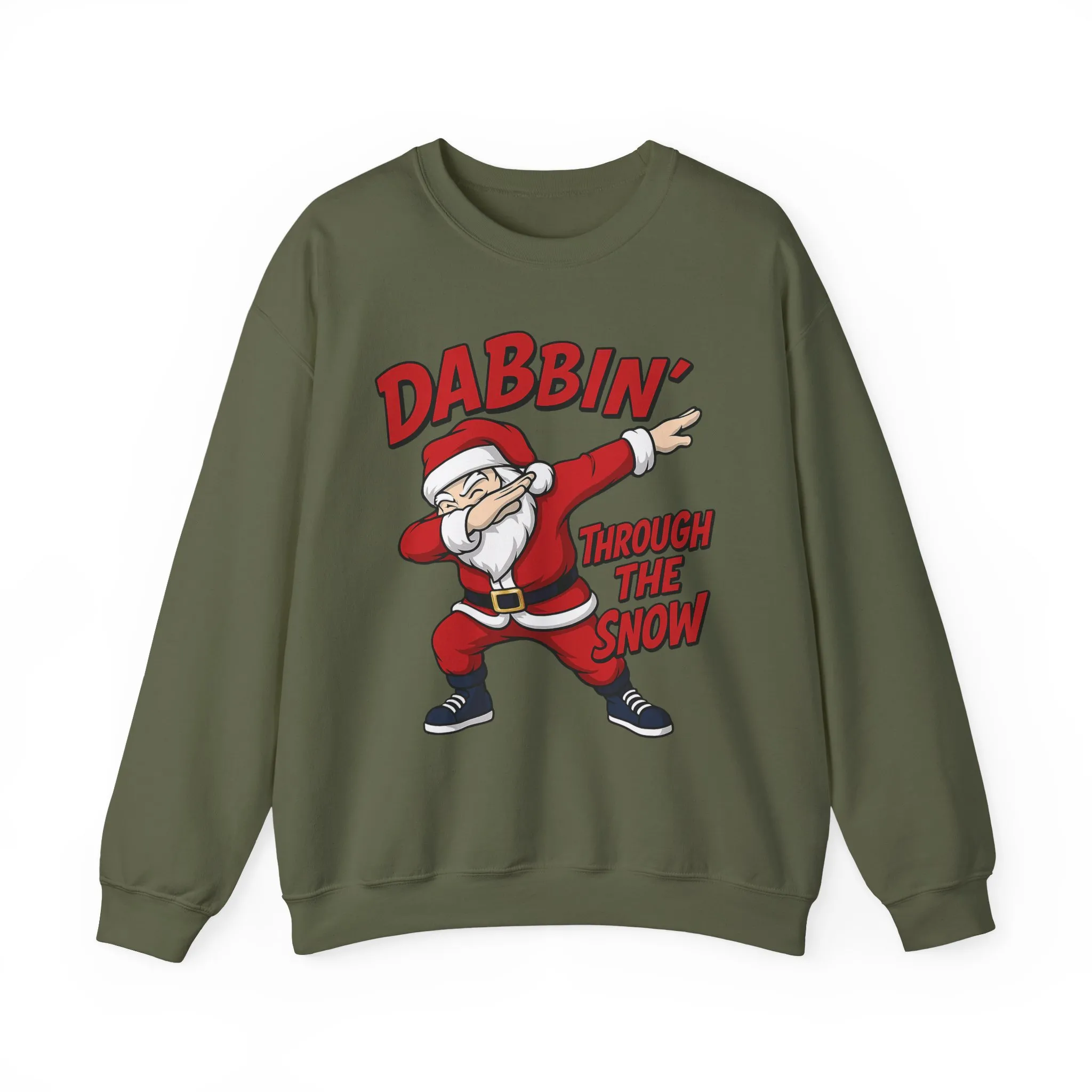 Dabbin Through The Snow Santa Men's Christmas Sweatshirt, Funny Holiday Jumper - Image 13