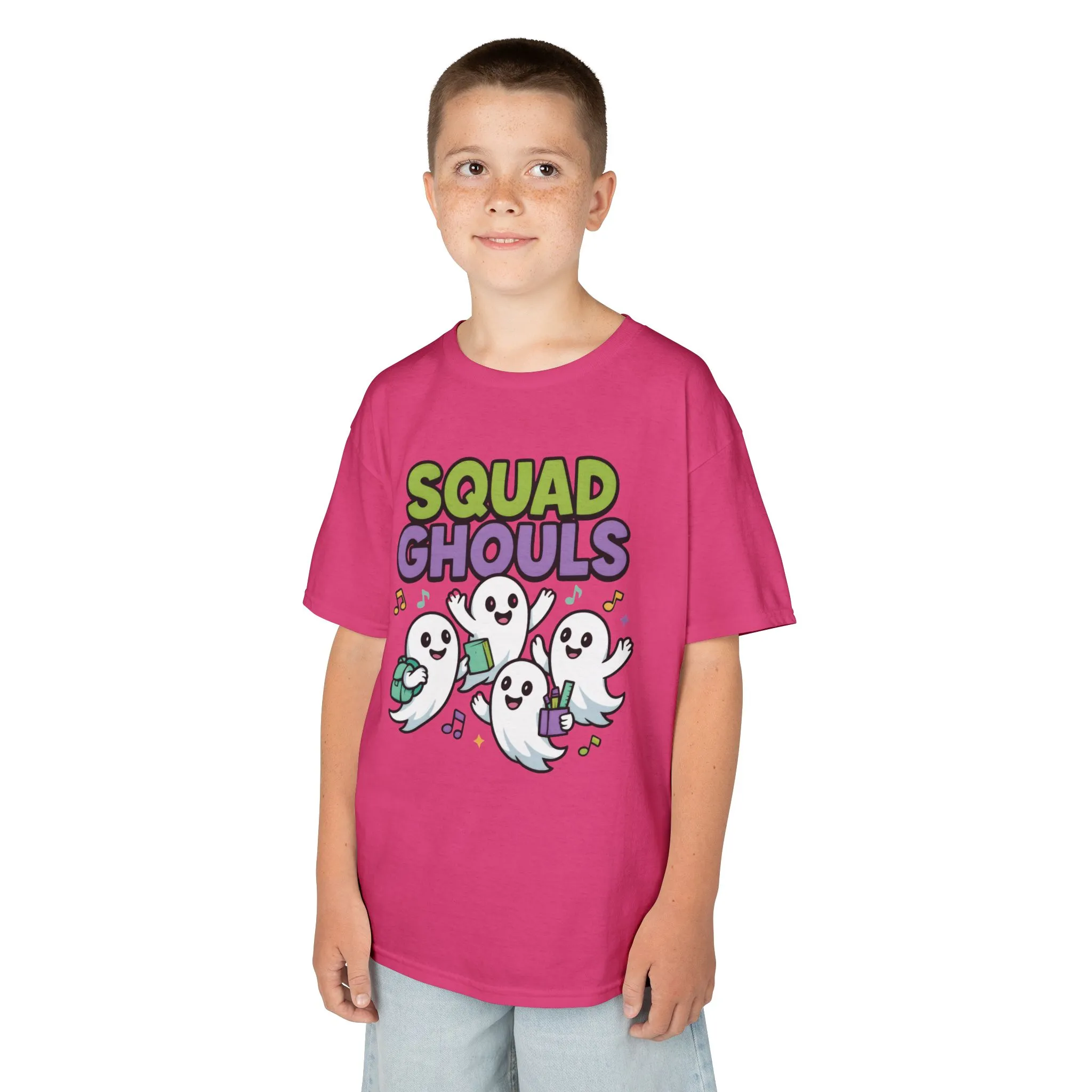 Kids Squad Ghouls T-Shirt, Cute Ghost Friends School Shirt, Halloween Back to School Tee for Boys & Girls - Image 27