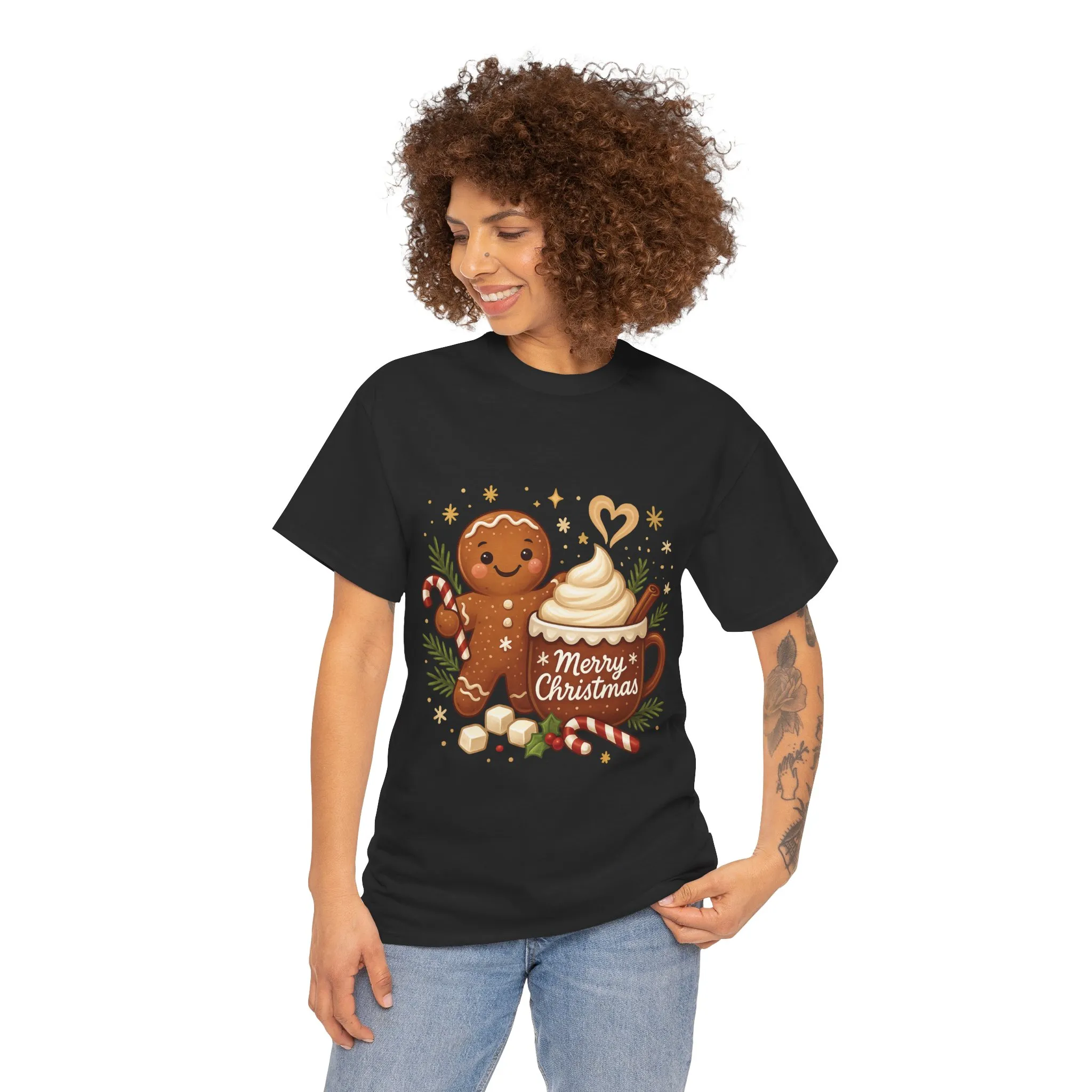 Gingerbread - Hot Cocoa Women's Christmas T-Shirt, Cozy Holiday Tee - Image 8