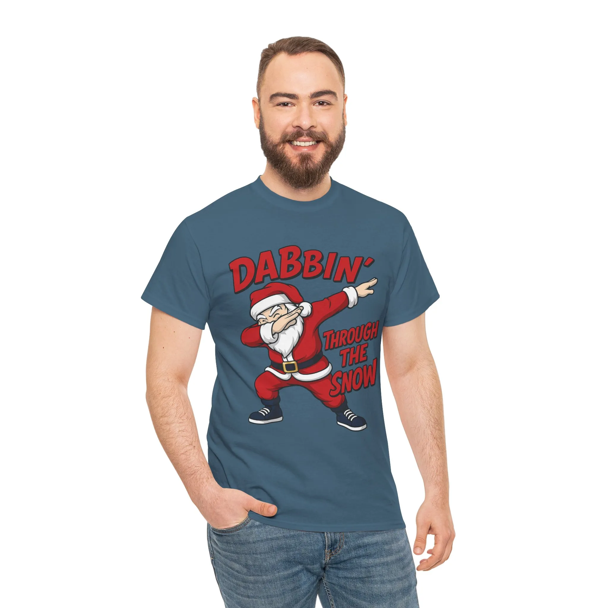 Dabbin Through The Snow Santa Men's Christmas T-Shirt, Funny Holiday Tee - Image 22