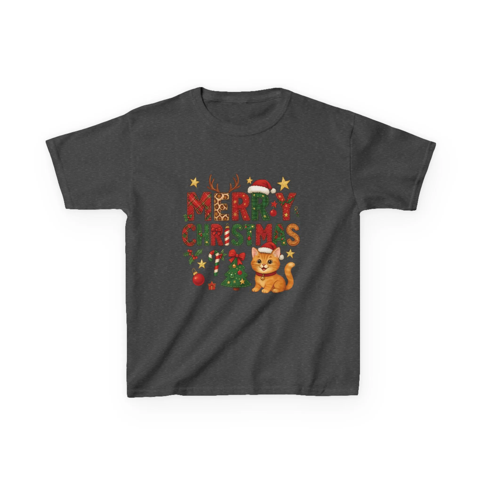 Merry Christmas Cat Shirt for Girls, Cute Holiday Kitten Tee - Image 10