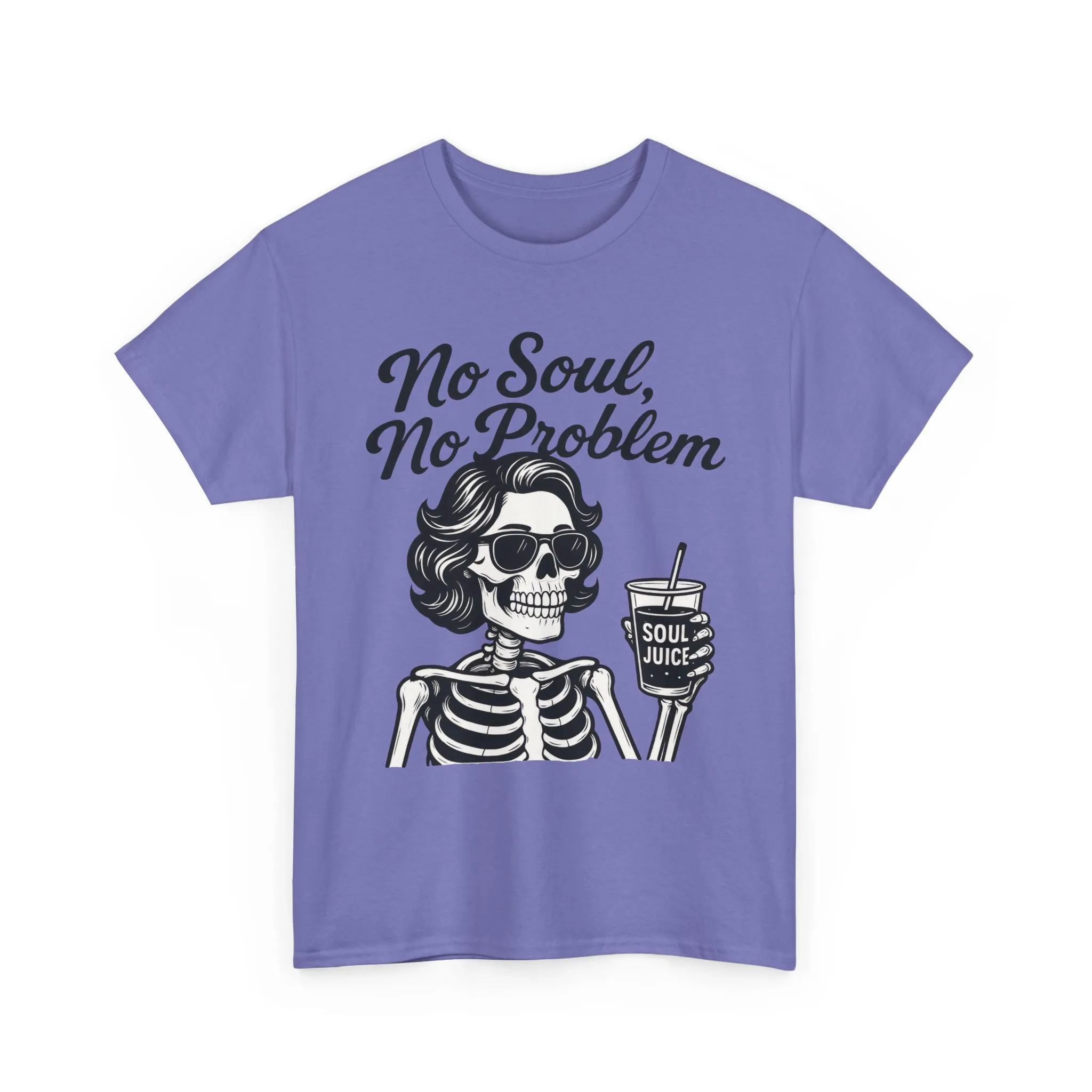 No Soul No Problem Skeleton T-Shirt for Women, Funny Gothic Skull Tee, Dark Humor Halloween Shirt, Spooky Retro Skeleton Top - Image 16