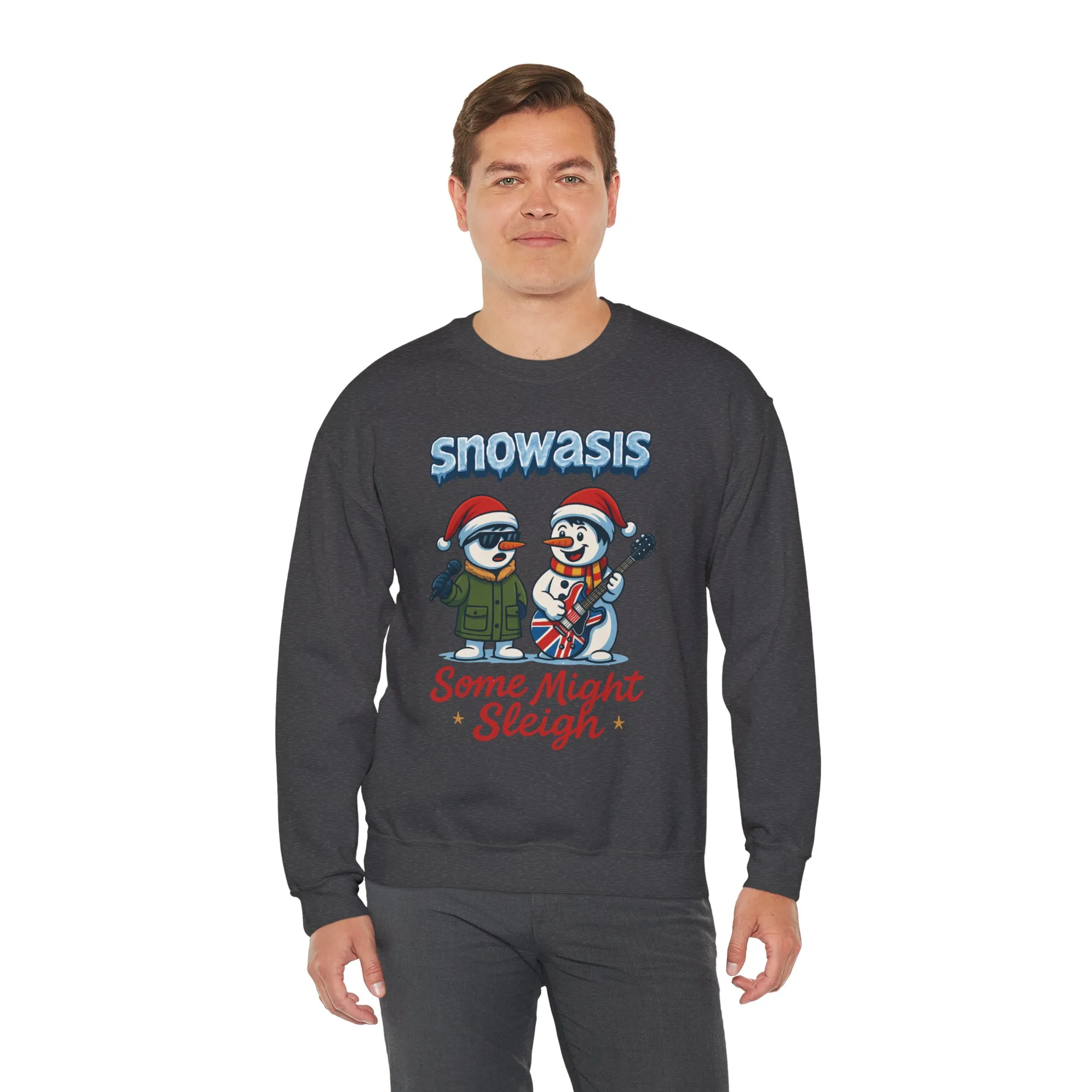 Snowasis Some Might Sleigh Men's Christmas Sweatshirt, Funny Rock Holiday Sweater - Image 18