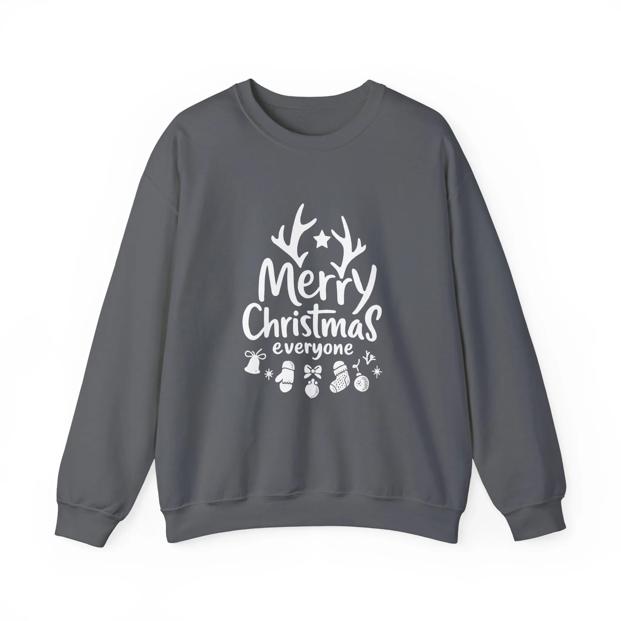 Merry Christmas Everyone Women's Sweatshirt, Cozy Holiday Pullover, Festive Minimal Design Heavy Blend™ Crewneck Sweatshirt - Image 13