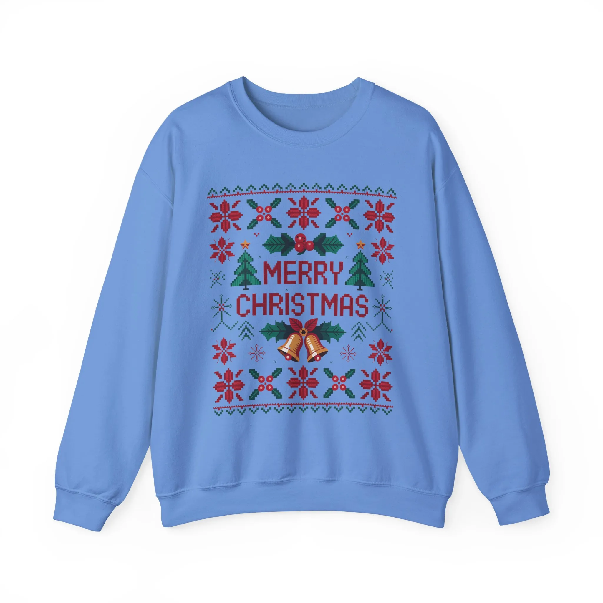 Merry Christmas Women's Sweatshirt, Cozy Knit Look Holiday Jumper, Classic Festive Winter Style Crewneck Sweatshirt - Image 19