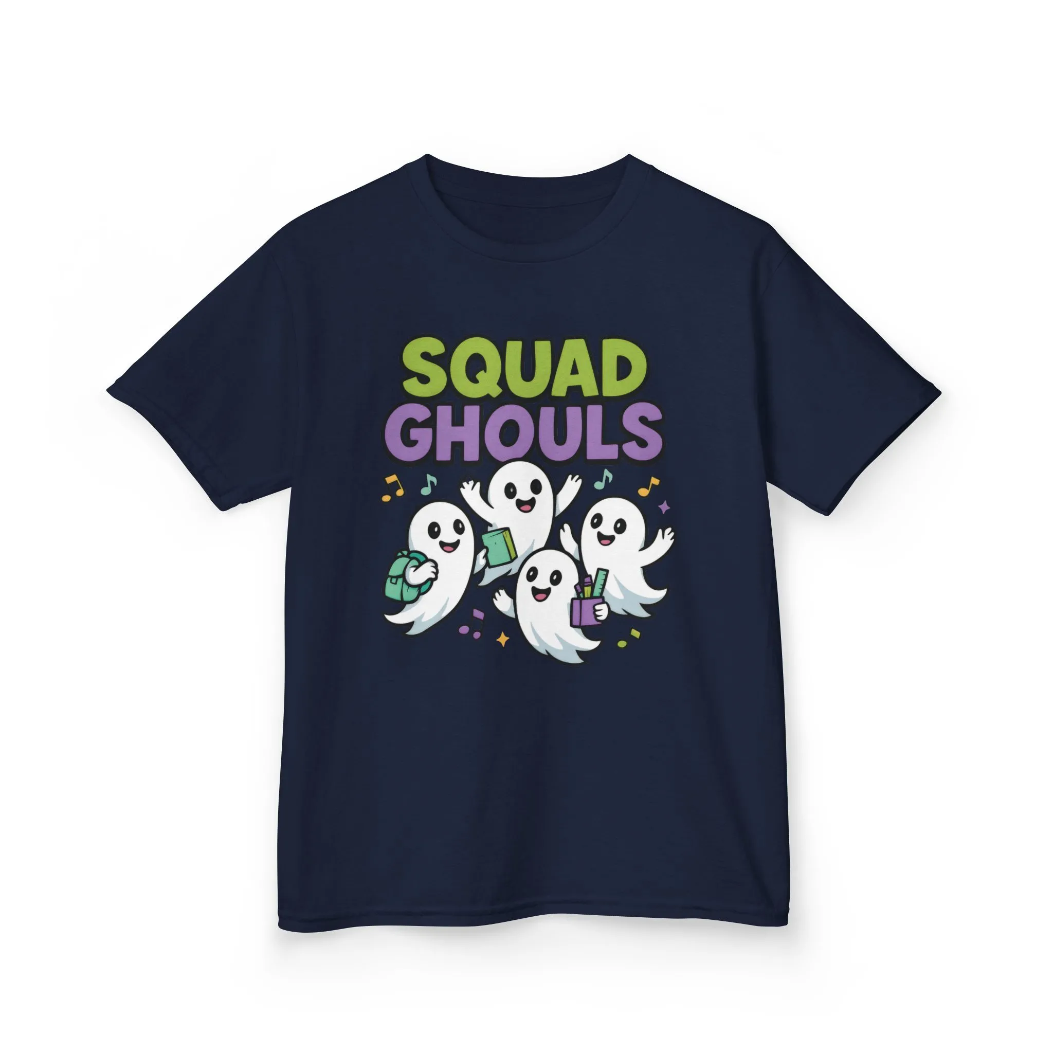 Kids Squad Ghouls T-Shirt, Cute Ghost Friends School Shirt, Halloween Back to School Tee for Boys & Girls - Image 13