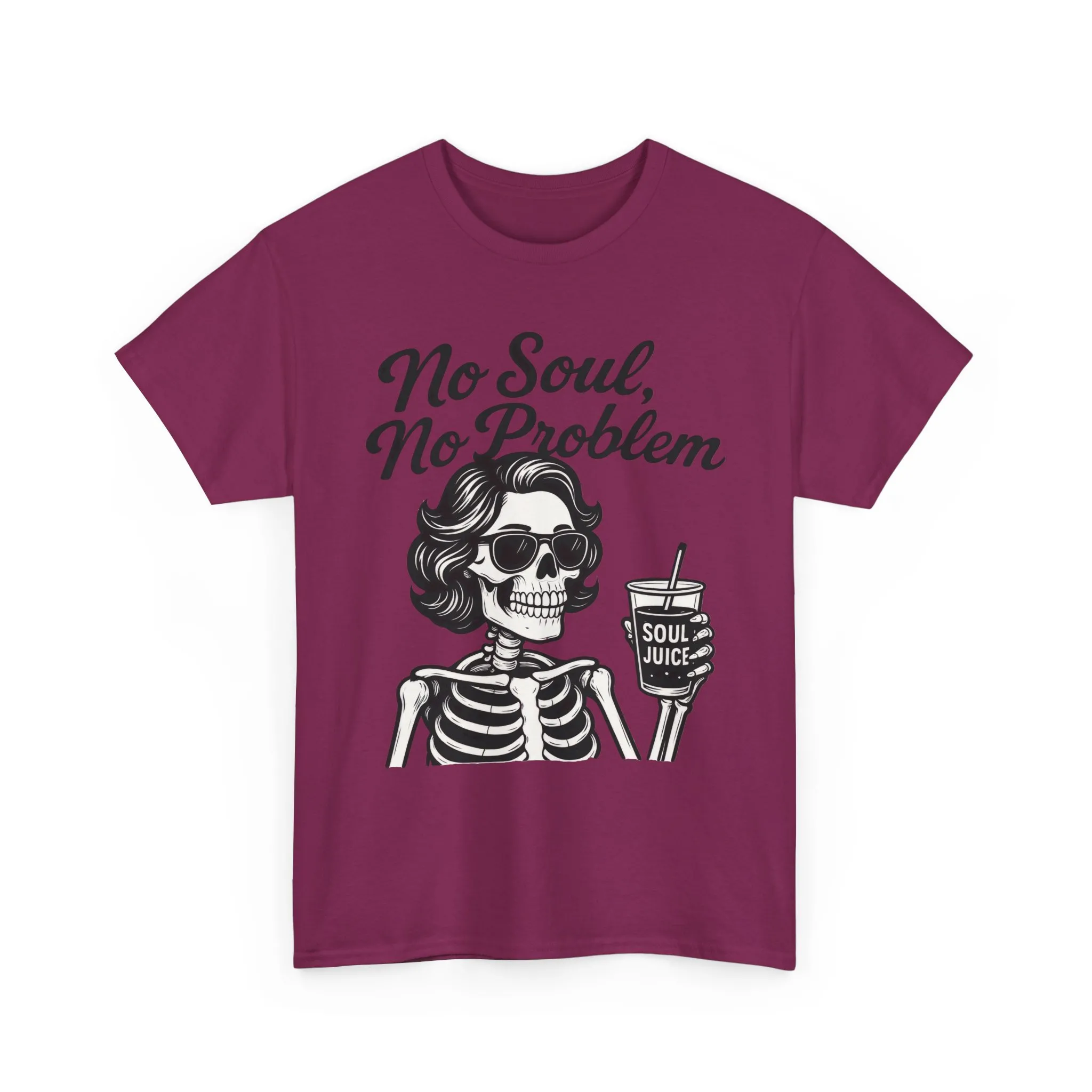 No Soul No Problem Skeleton T-Shirt for Women, Funny Gothic Skull Tee, Dark Humor Halloween Shirt, Spooky Retro Skeleton Top - Image 22