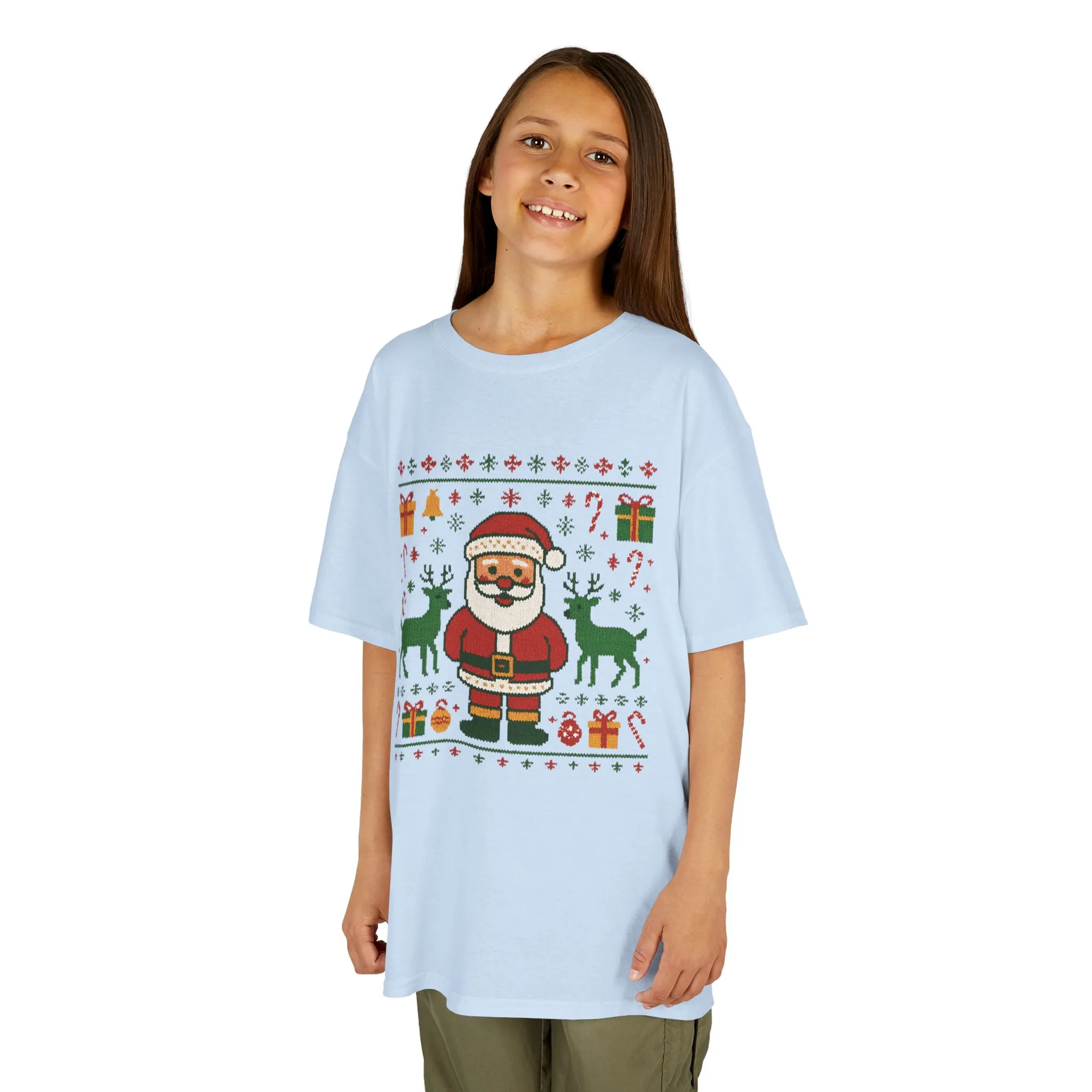 Kids Santa Christmas Shirt, Holiday Style Kids Sweater - Image 8